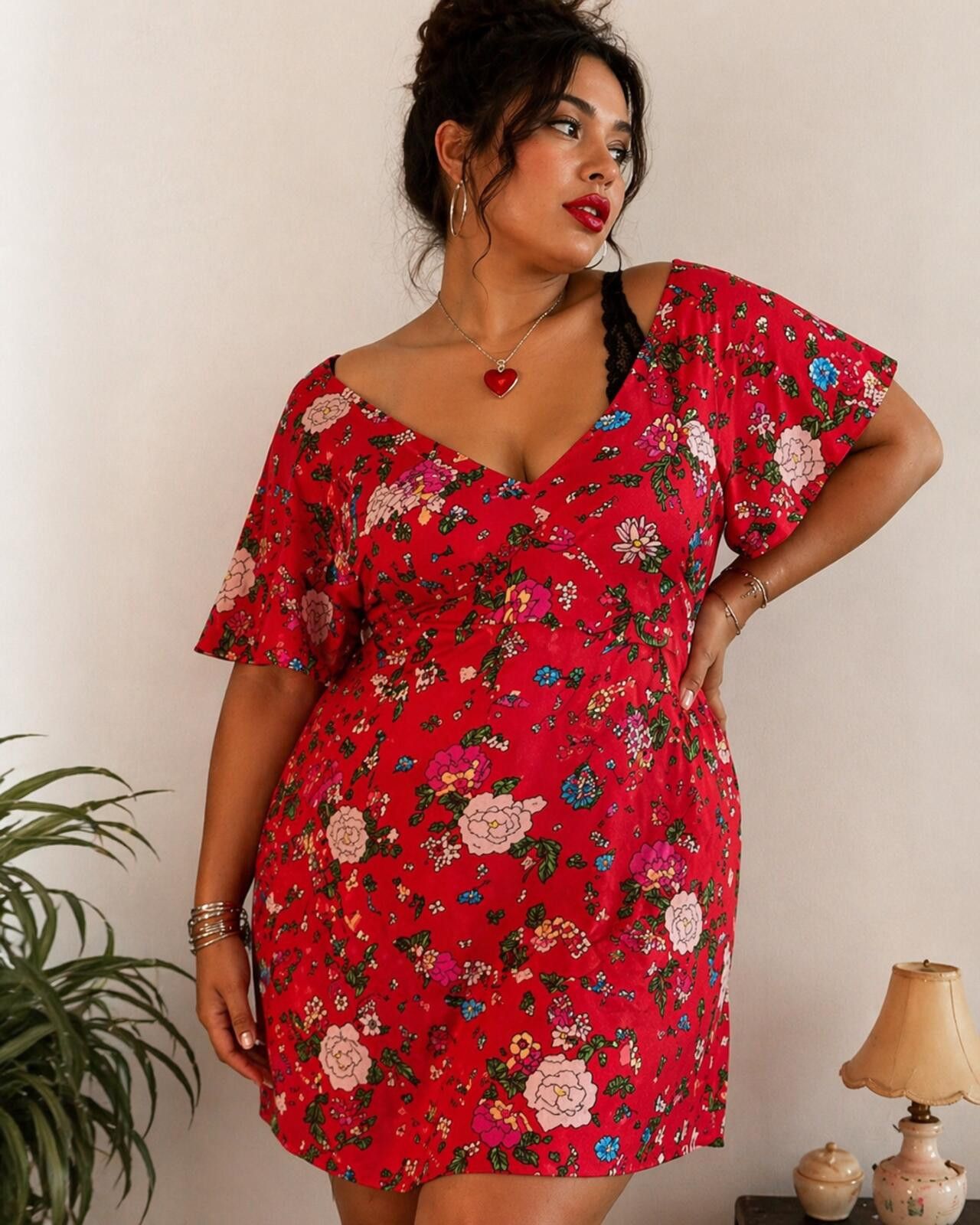 Other Betsey Johnson Red Floral Dress 18W Plus Size Rare Size XXL / US 16-18 / IT 52-54 - 1 Thumbnail