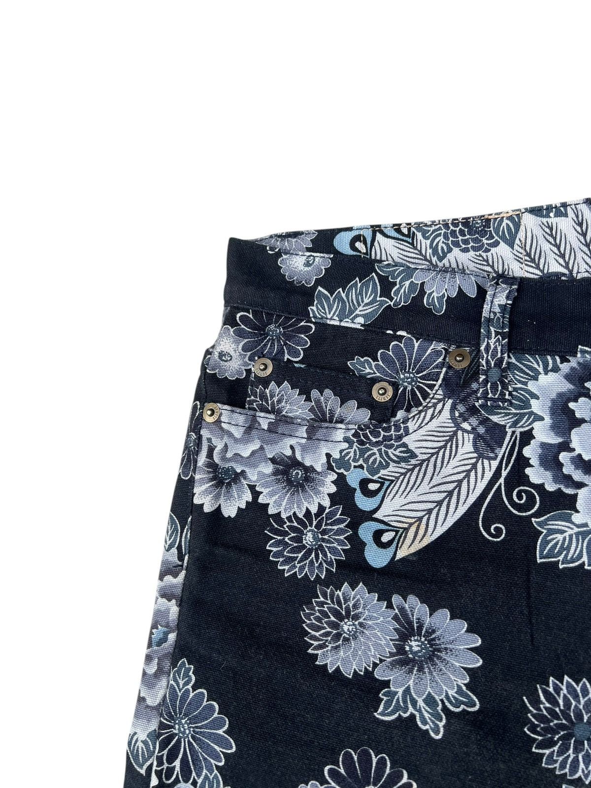 5351 POUR LES HOMMES Vintage GLAMDY Japan All Printed Bootcut Jeans Flare Size US 29 - 8 Thumbnail