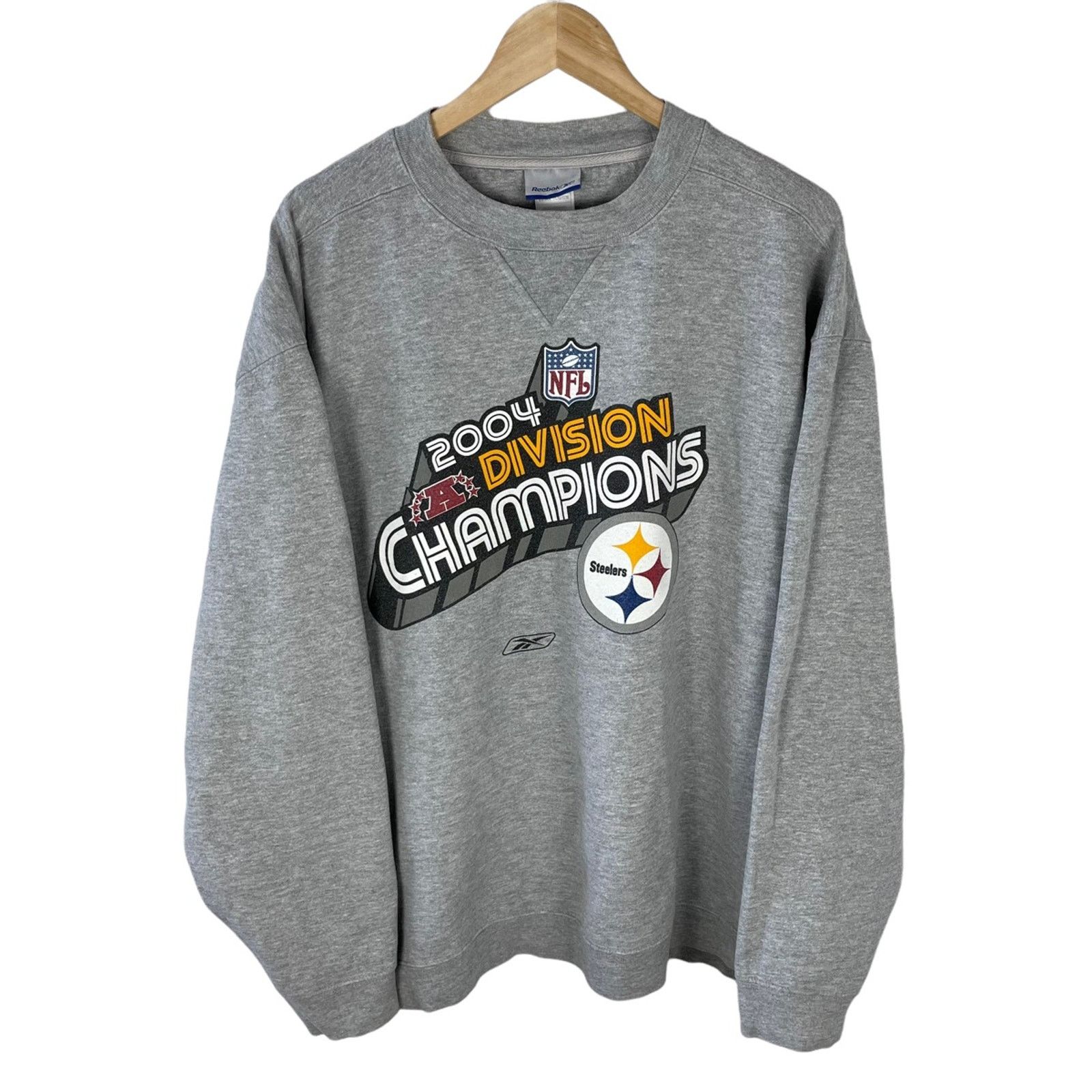 NFL × Reebok × Vintage Vintage Reebok Grey Sweatshirt Steelers 2004 Champions Size US XXL / EU 58 / 5 - 1 Thumbnail