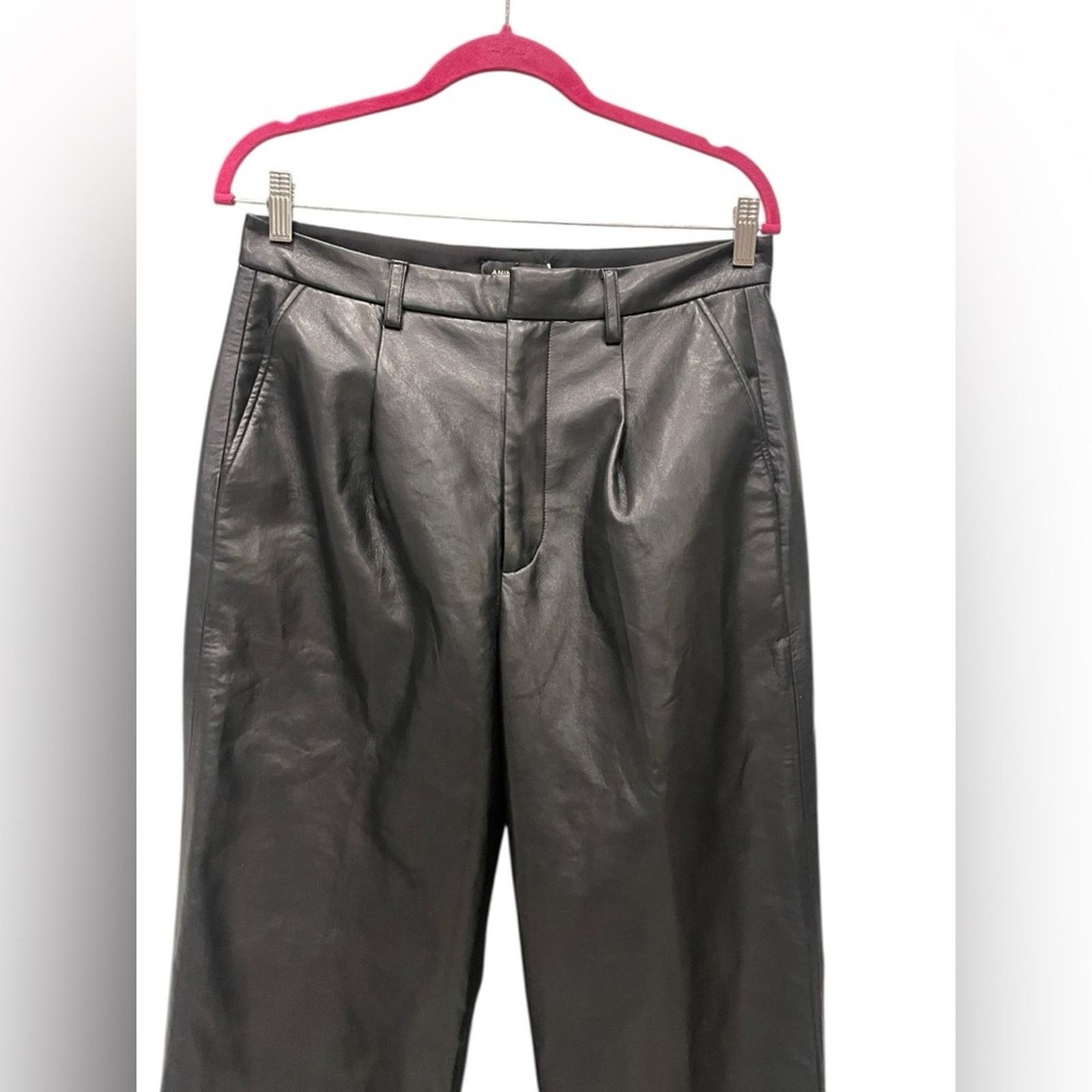 Anine Bing Anine Bing Carmen Wide Leg Recycled leather Pants Women's 32 Size 32" / US 10 / IT 46 - 2 Thumbnail