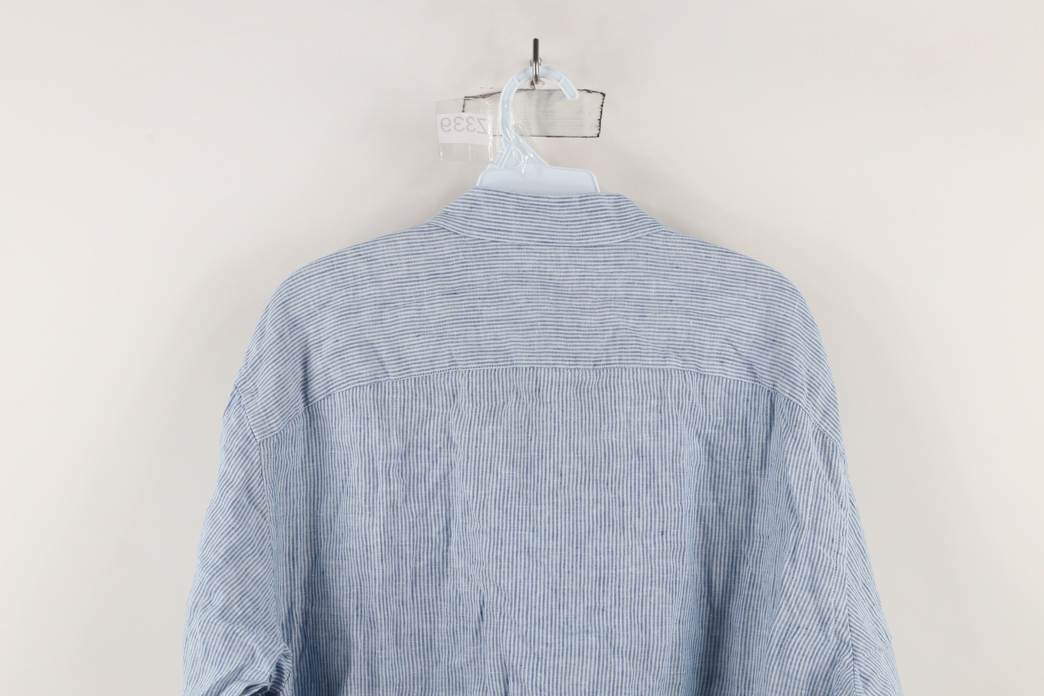 UNTUCKit × Vintage Untuckit Resistant Linen Striped Button Down Shirt Blue Size US XXL / EU 58 / 5 - 9 Thumbnail