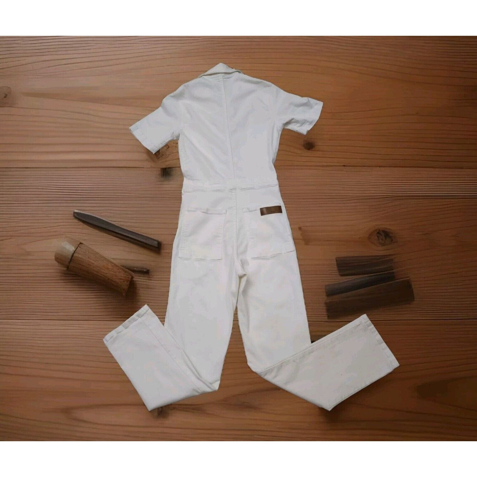 Other Rivet Utility Front Zip Worker White Jumpsuit $485 Size XS Size 26" / US 2 / IT 38 - 6 Thumbnail