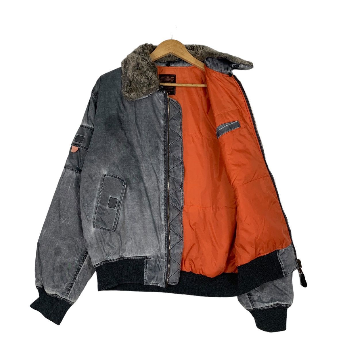 Vintage Be-J Snow Washed Fur Neck MA1 Flight Jacket #1057-C48 Size US L / EU 52-54 / 3 - 9 Thumbnail