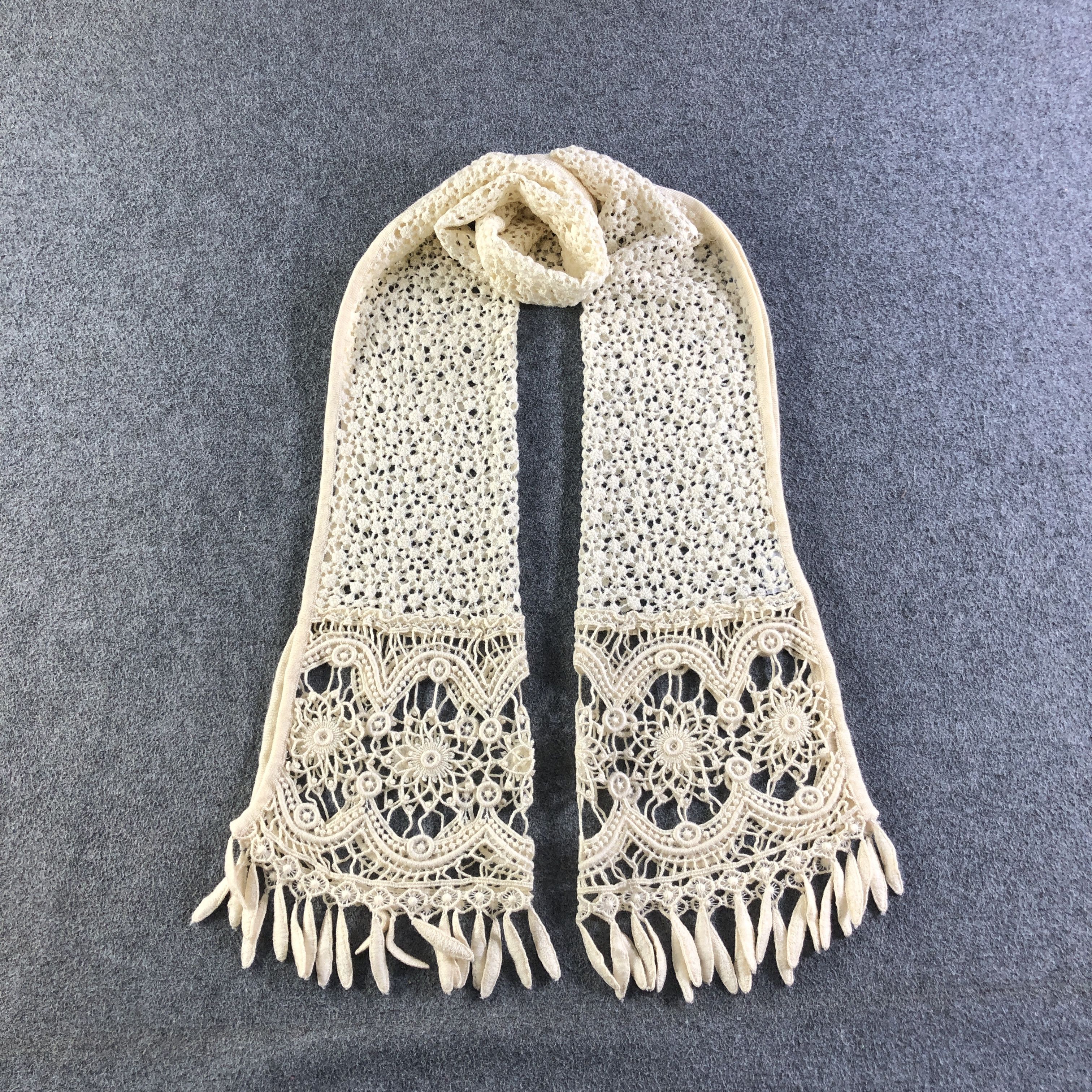 Vintage Sergio Donati Laces Merino Scarf Muffler V2710 Size ONE SIZE - 1 Thumbnail