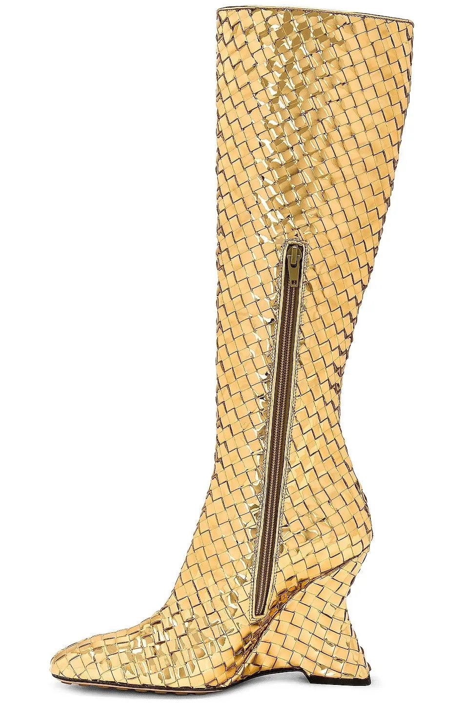 Bottega Veneta o1s1rm1125 Comet Wedge Boots in Gold Size US 7 / IT 37 - 5 Thumbnail