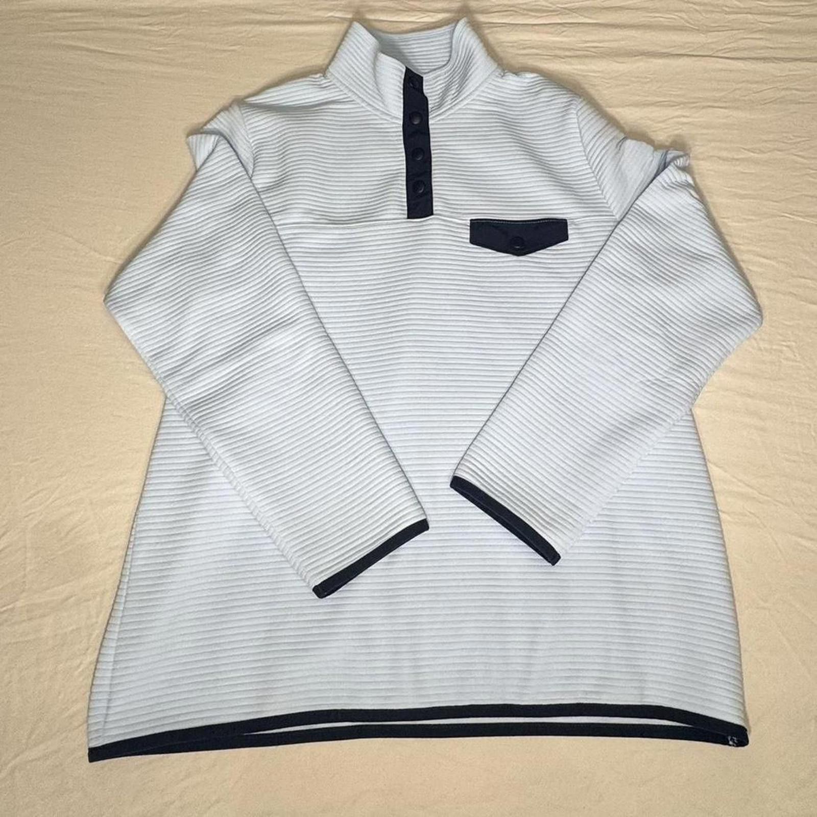 J.Crew J.Crew Men's White and Blue Sweatshirt Size US L / EU 52-54 / 3 - 1 Thumbnail