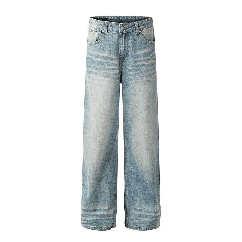 Jean Men's American Style High-Street Retro Light-Wash Jeans Size US 32 / EU 48 - 1 Thumbnail