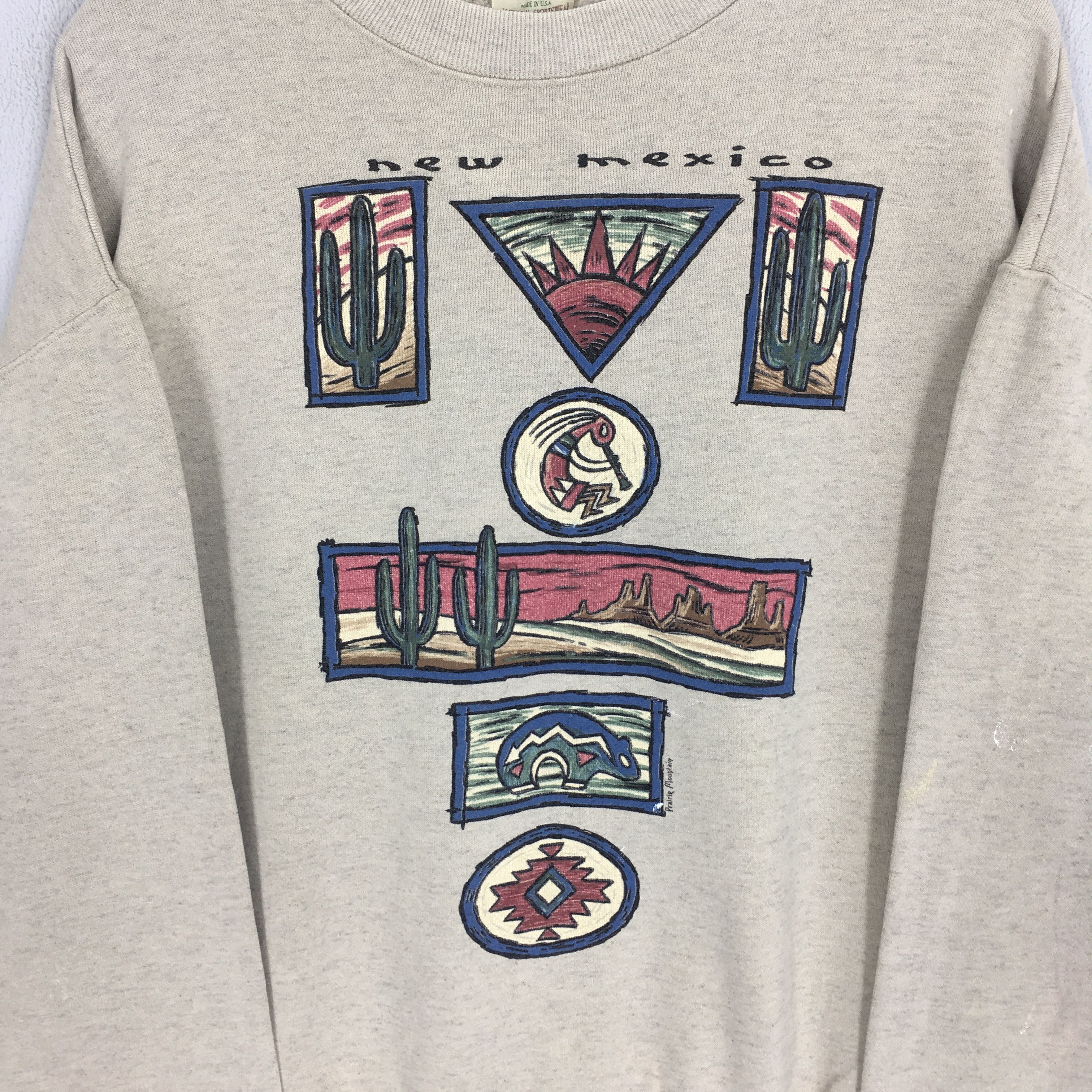 Vintage Vintage 90's New Mexico Brown Sweatshirt Large - 341 Size US L / EU 52-54 / 3 - 3 Thumbnail