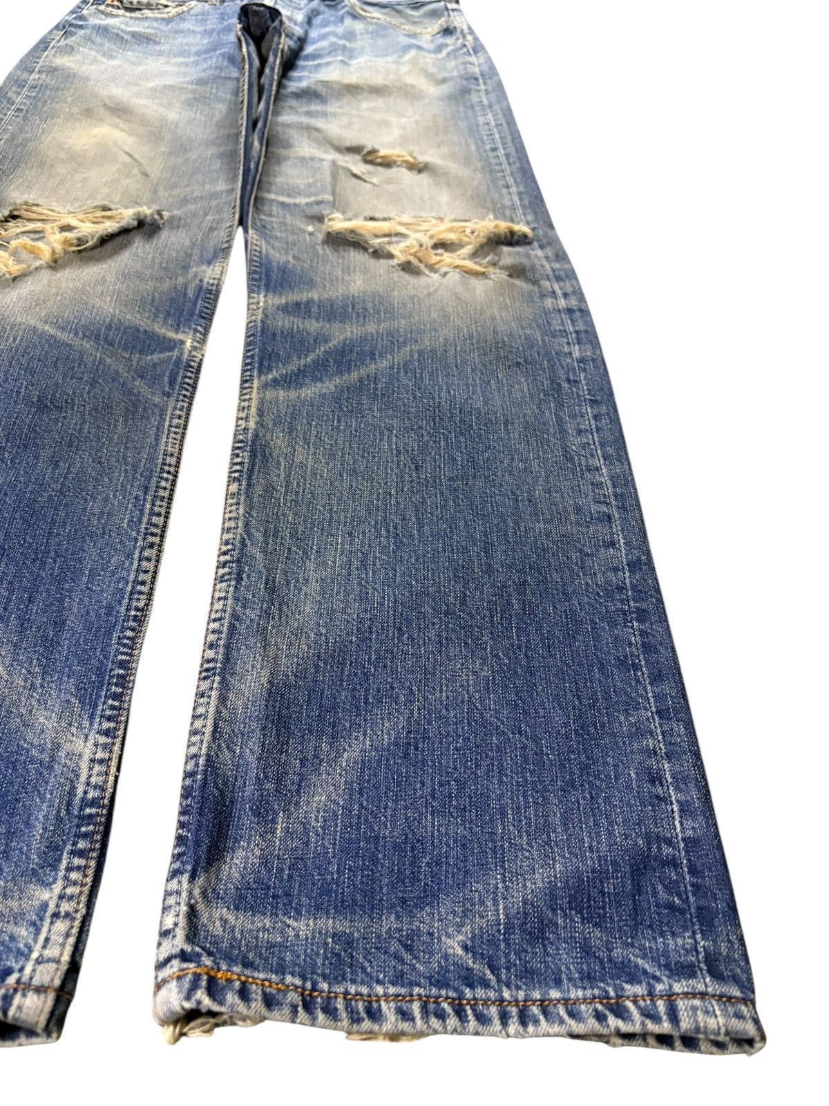 Levi's Vintage 90s Levis 501 Rusty Mud Wash Ripped Loose Jeans Size US 33 - 7 Thumbnail