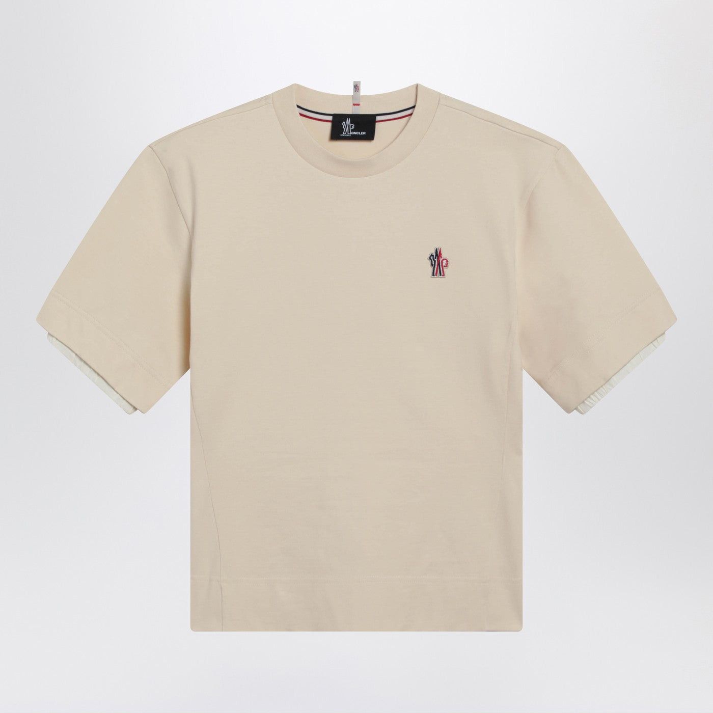 Moncler Grenoble Moncler Grenoble White Cotton-Blend T-Shirt With Logo Patch Size L / US 10 / IT 46 - 1 Thumbnail