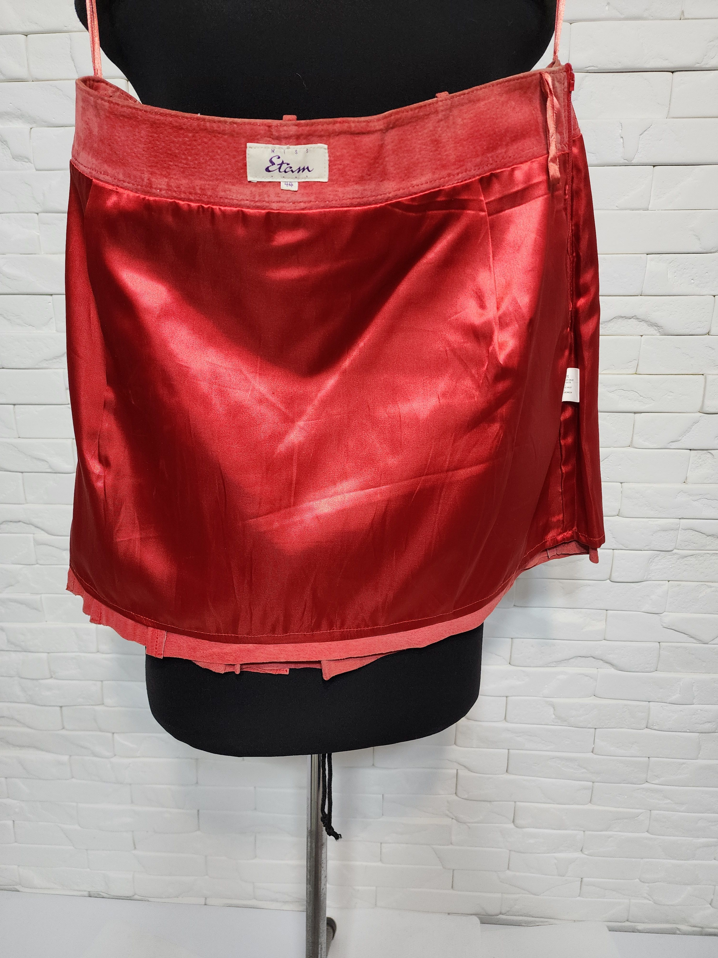 Genuine Leather Red leather skirt. Size 34" / US 12 / IT 48 - 8 Thumbnail