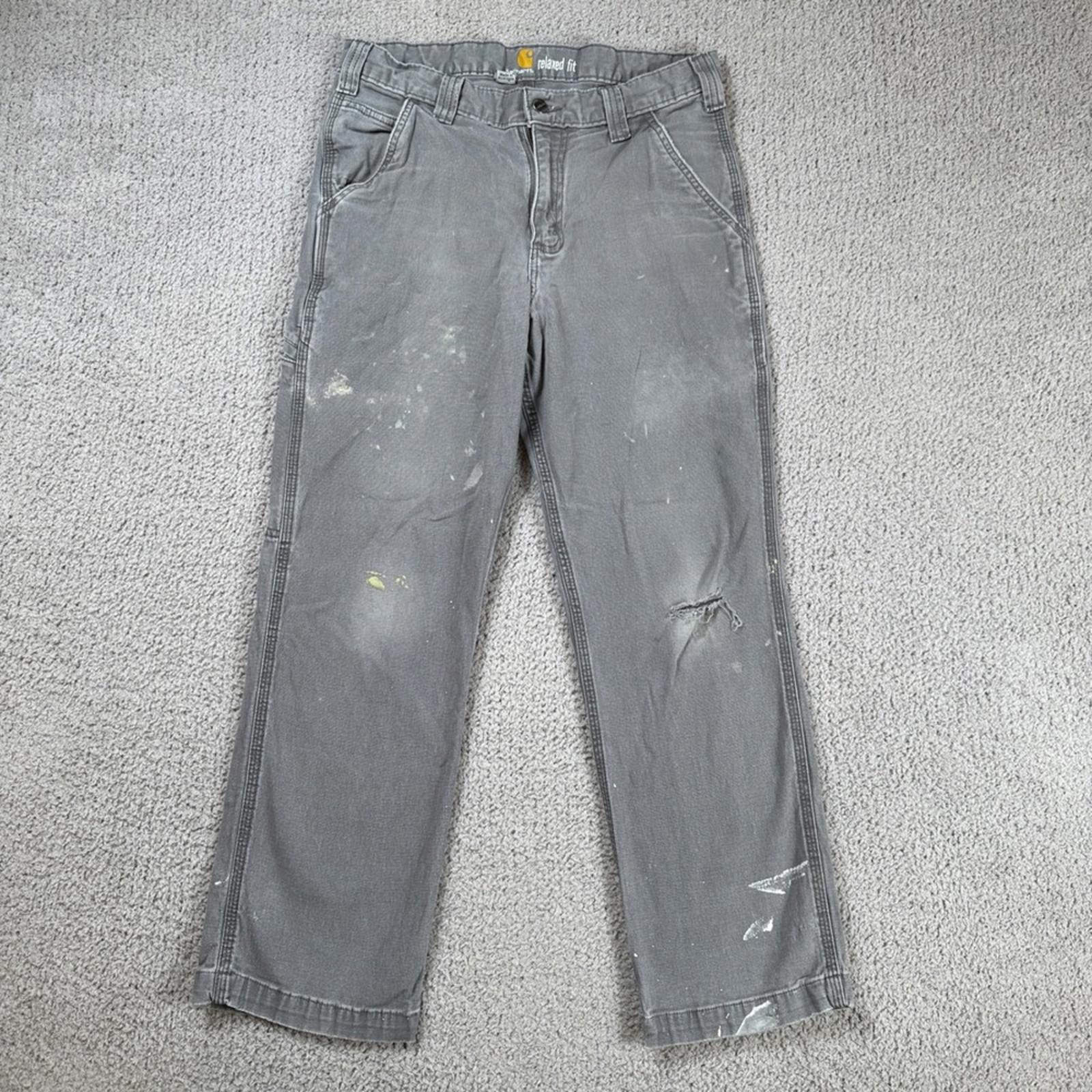 Carhartt Carhartt Relaxed Fit Carpenter Pants Men Gray 31x28 Workwear Size US 31 - 1 Thumbnail