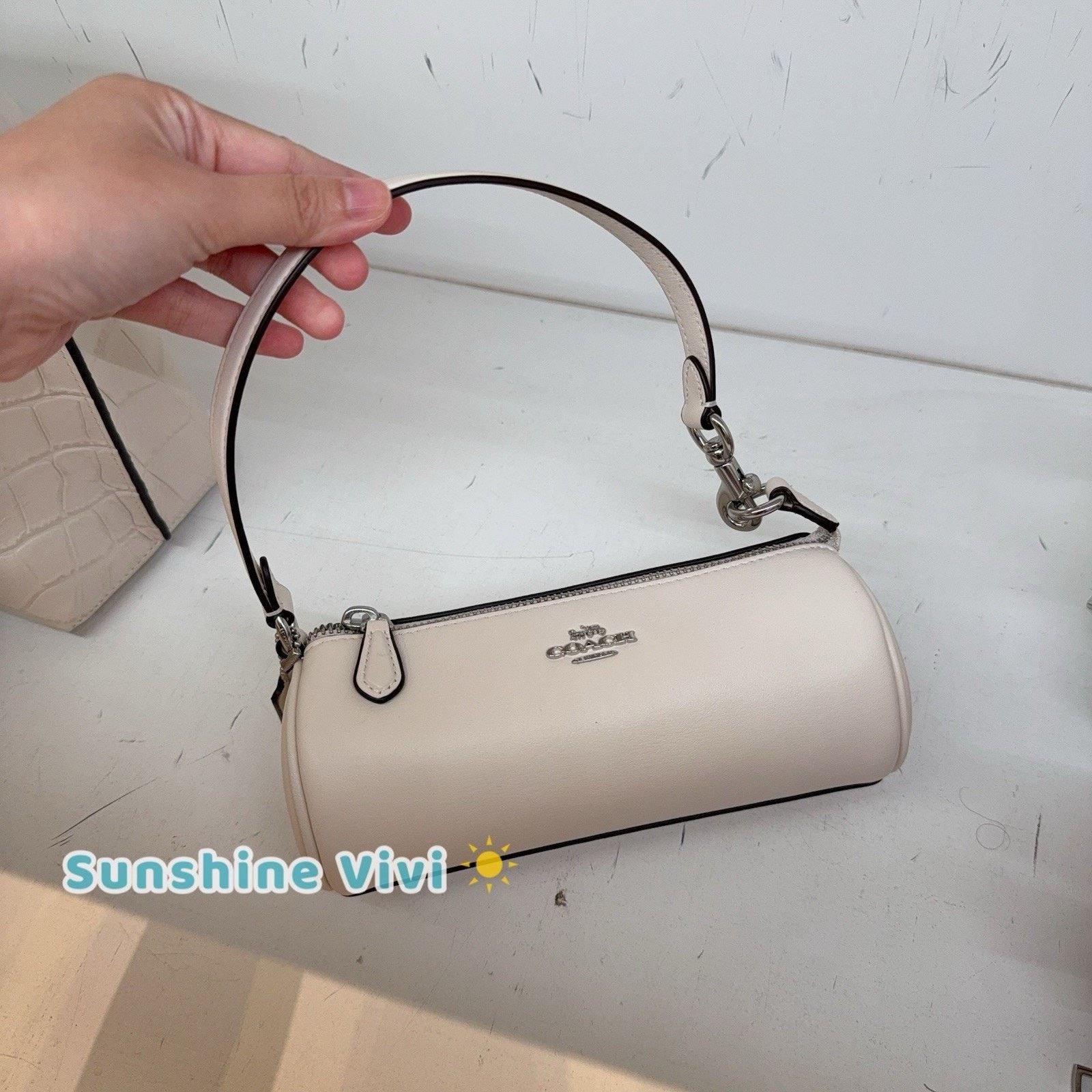 Coach NWT Coach CR830 Nolita Leather Barrel Bag Wristlet Chalk Size ONE SIZE - 1 Thumbnail
