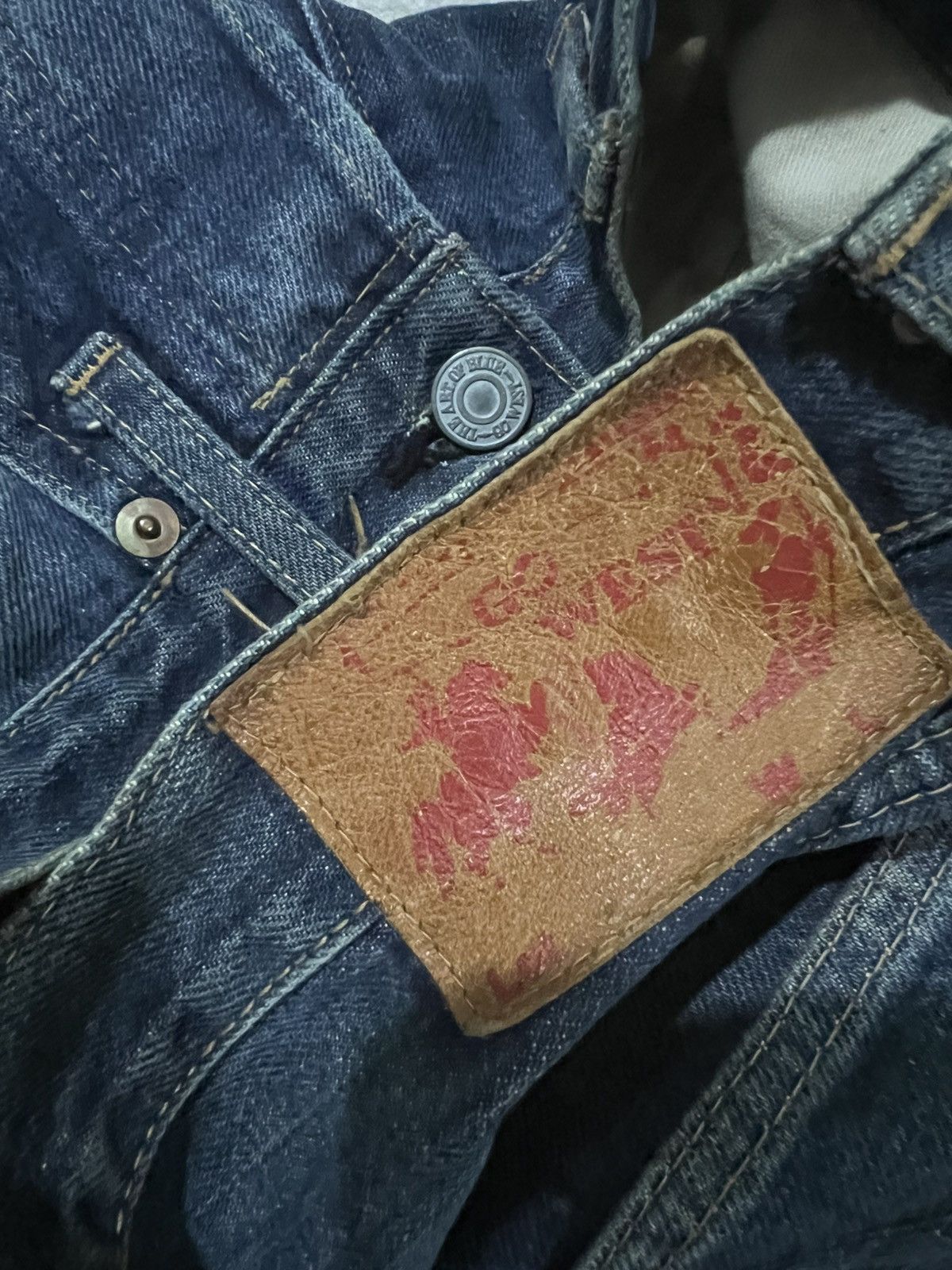 Oni Vintage Gowest Beautiful Faded Regular Selvaged Denim 501 Size US 30 / EU 46 - 11 Thumbnail