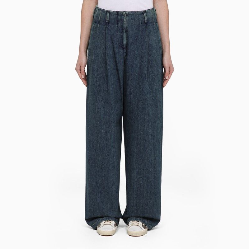image of Golden Goose Blue Wide Jeans In Denim, Women's (Size 26)