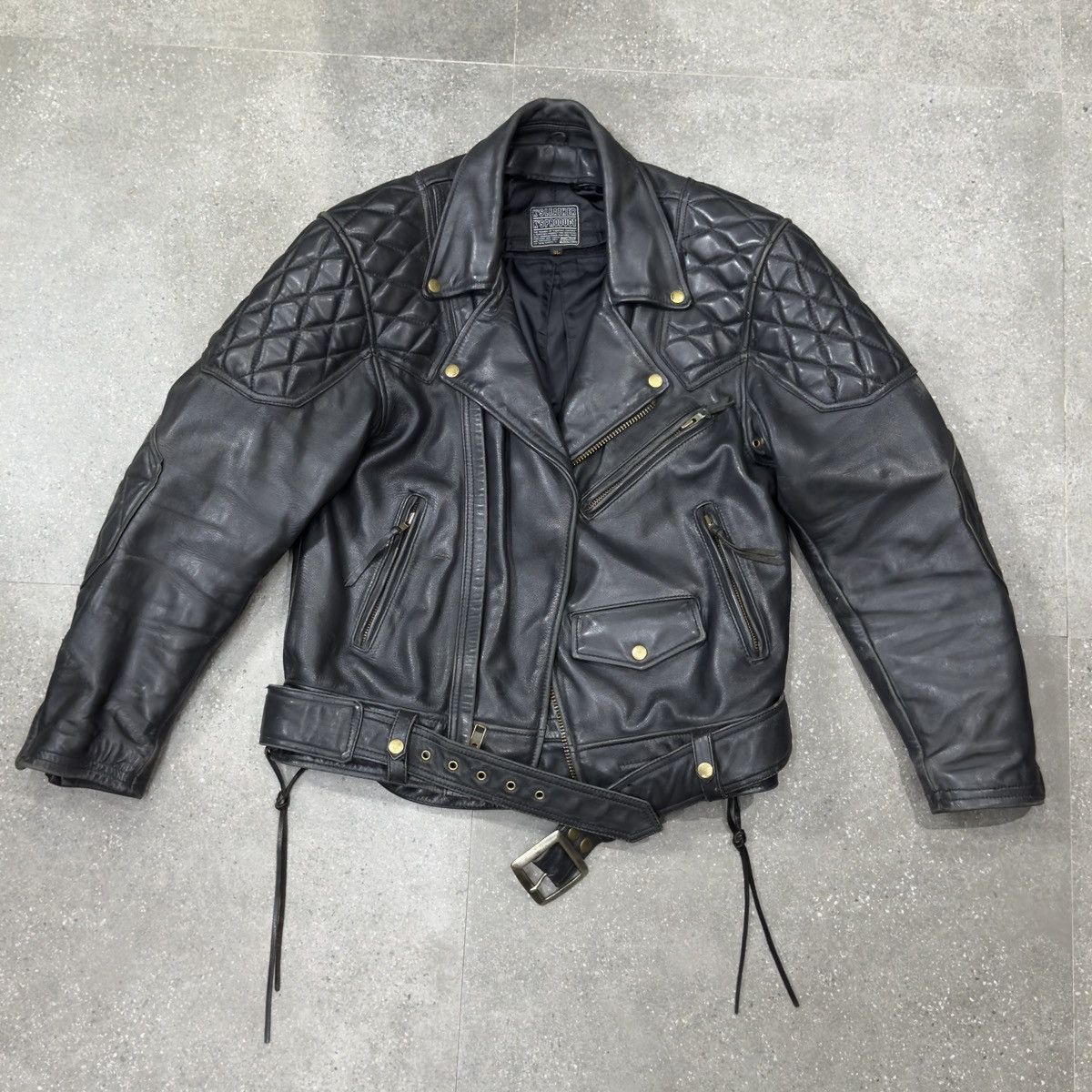 Japanese Brand × Kadoya Kadoya evo diamond lattice cable stayed leather jacket Size US XXL / EU 58 / 5 - 2 Thumbnail