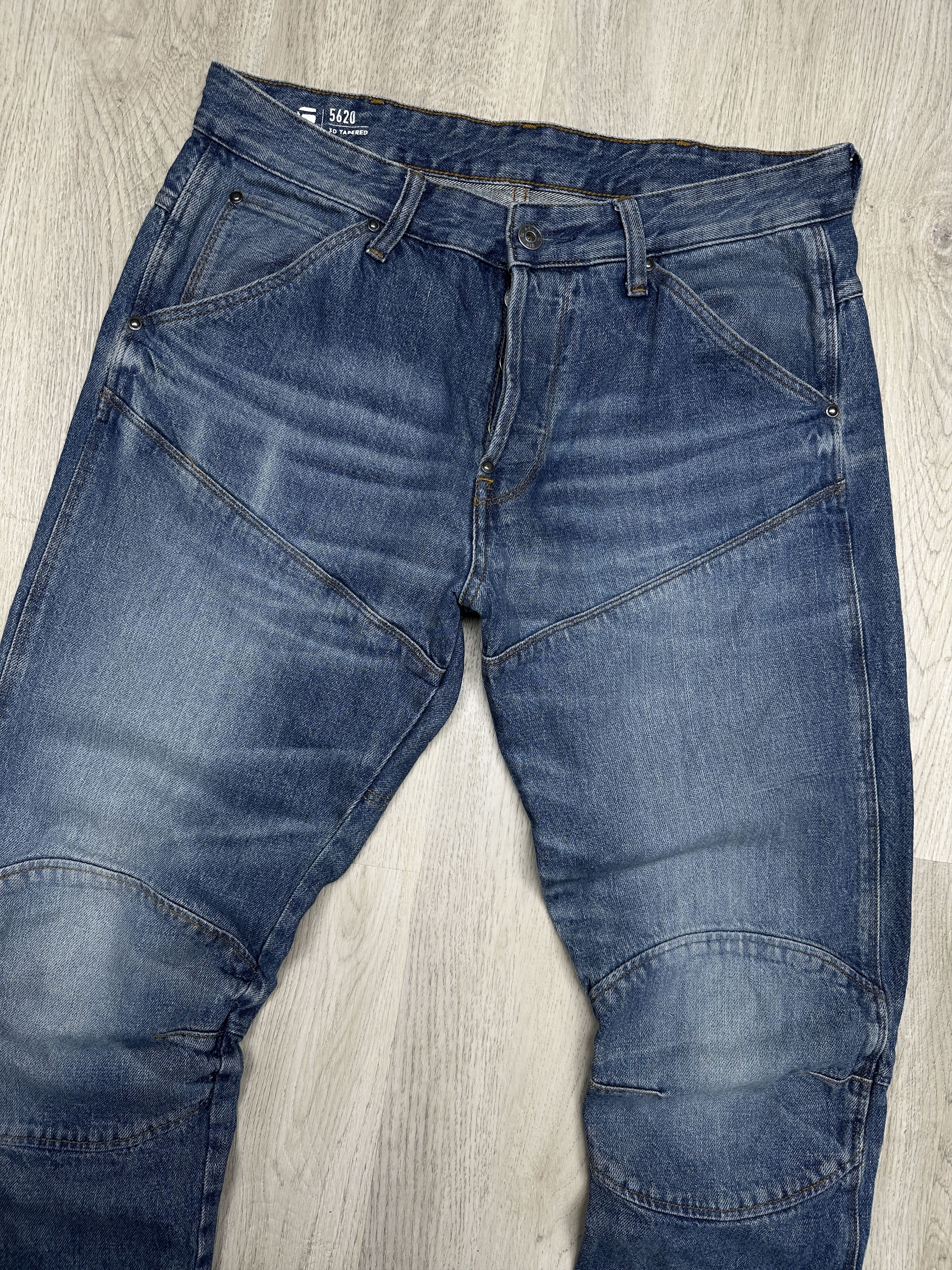 G-Star G Star Raw 5620 3D Tapered Denim Double Knee Pants Jeans Size US 32 / EU 48 - 2 Thumbnail