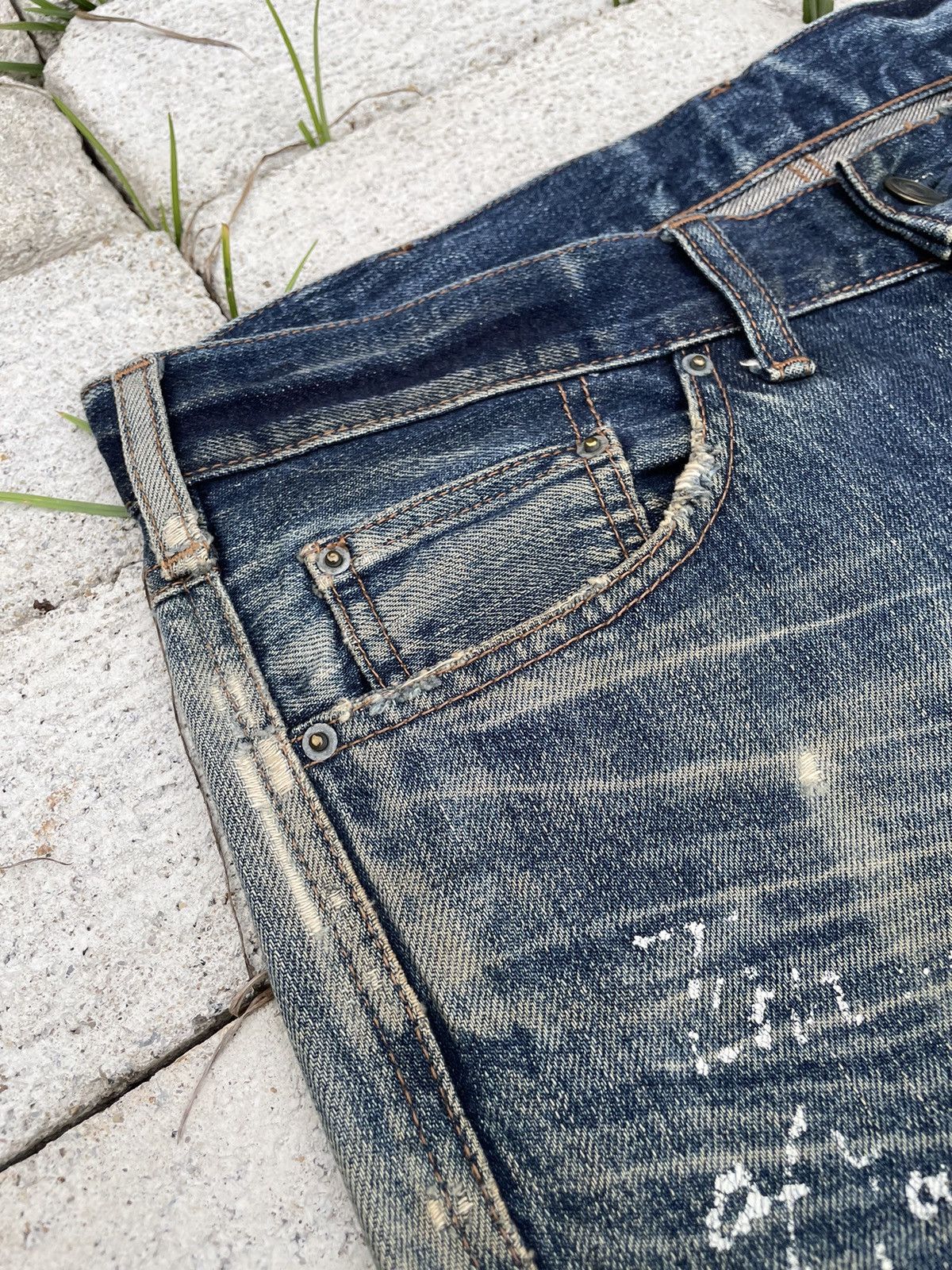 Boycott × If Six Was Nine × Japanese Brand Boycott 3 Stars Mud Wash Clawmark Distressed Denim (A23) Size US 31 - 8 Thumbnail
