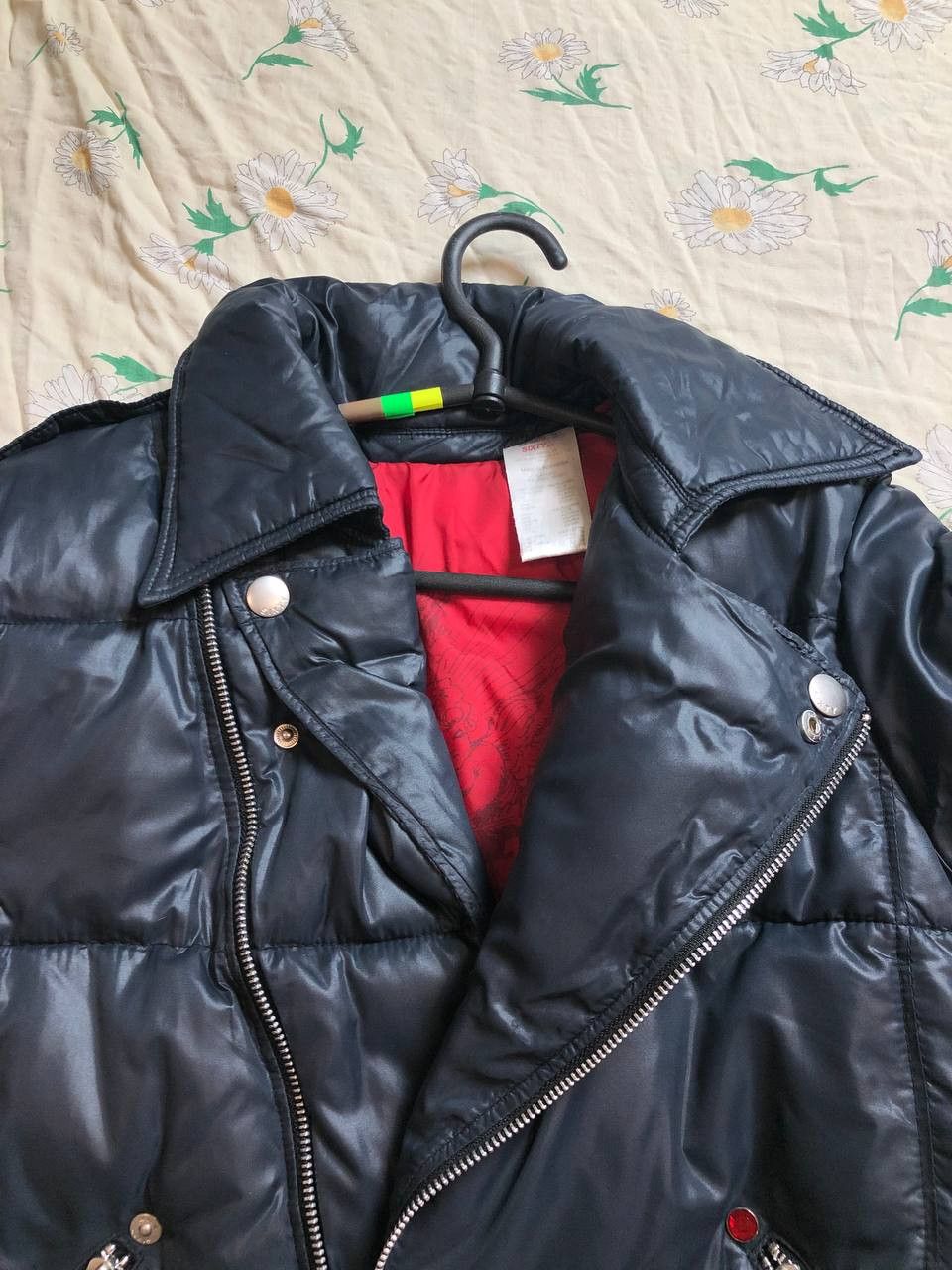 Miss Sixty Miss Sixty Black Puffer Moto Jacket Asymmetric Zip Biker Y2K Size S / US 4 / IT 40 - 13 Thumbnail