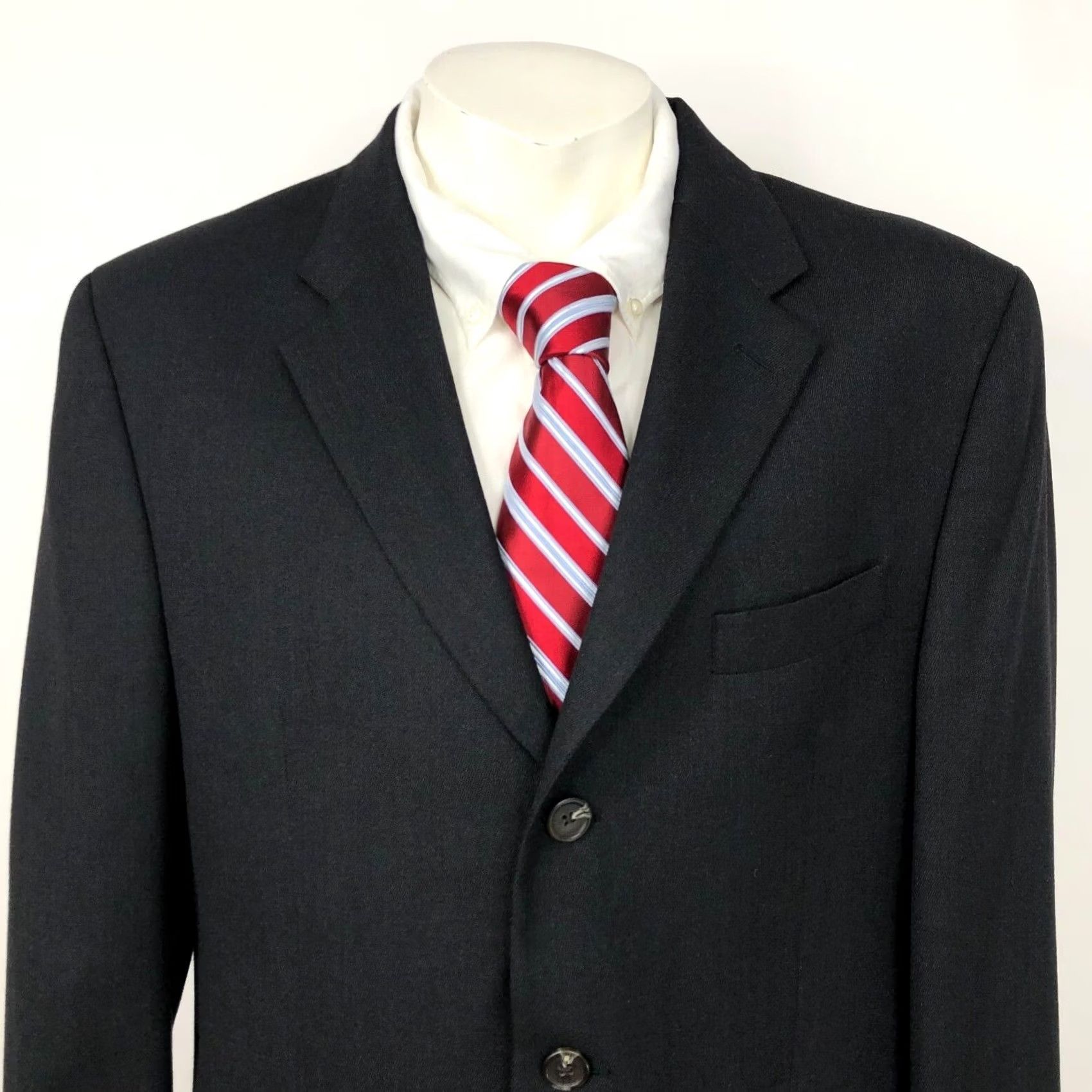Ralph Lauren Lauren Ralph Lauren Blazer Jacket Gray 42R Men 100% Wool Blend Three-Button Single-Breasted Notch Lapel Regular Fit Vintage No Size 42R - 2 Thumbnail