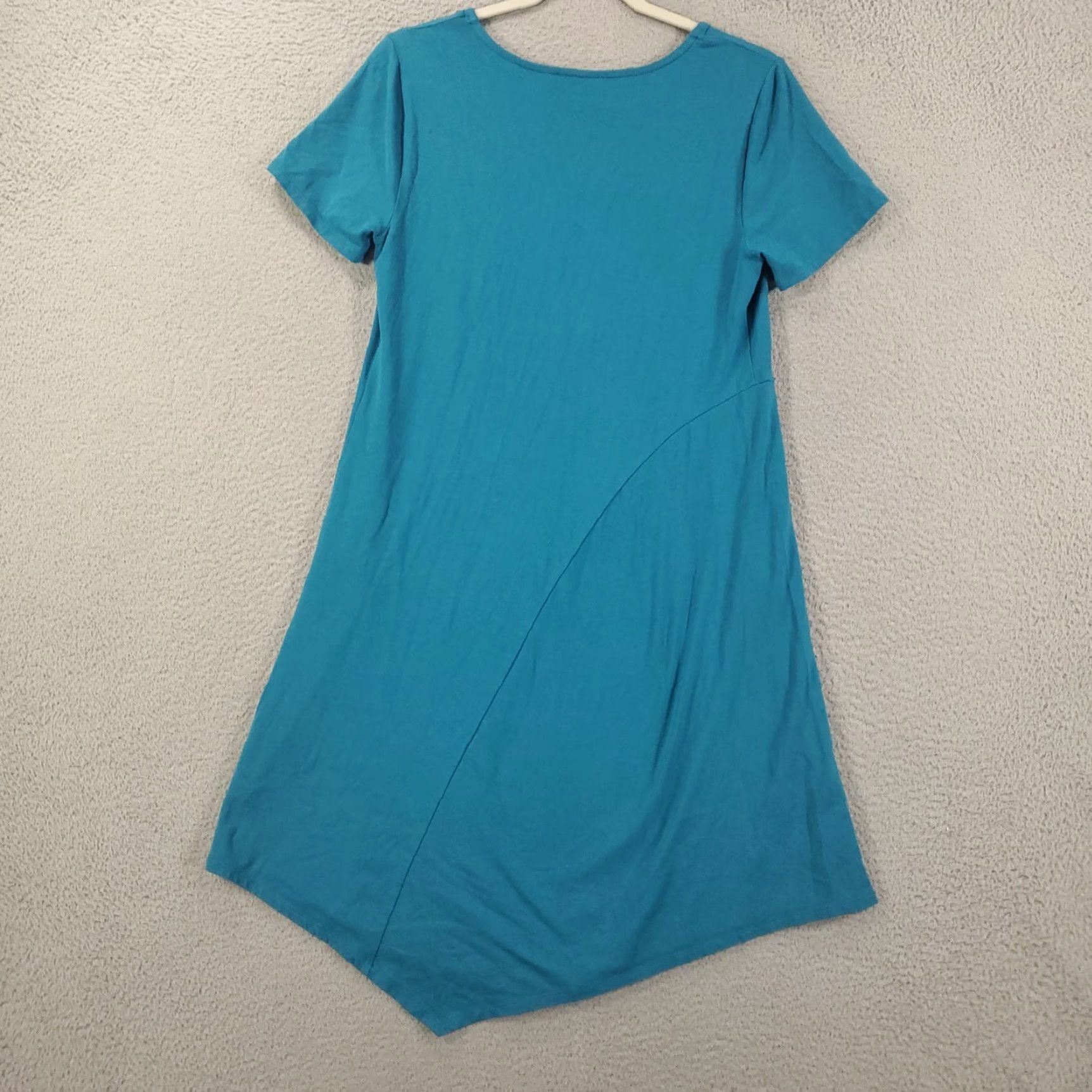 Soft Surroundings Soft Surroundings Dress Womens Small Blue Green Asymmeti Hem V Neck Short Sleeve Dress Size 28" / US 6 / IT 42 - 7 Thumbnail