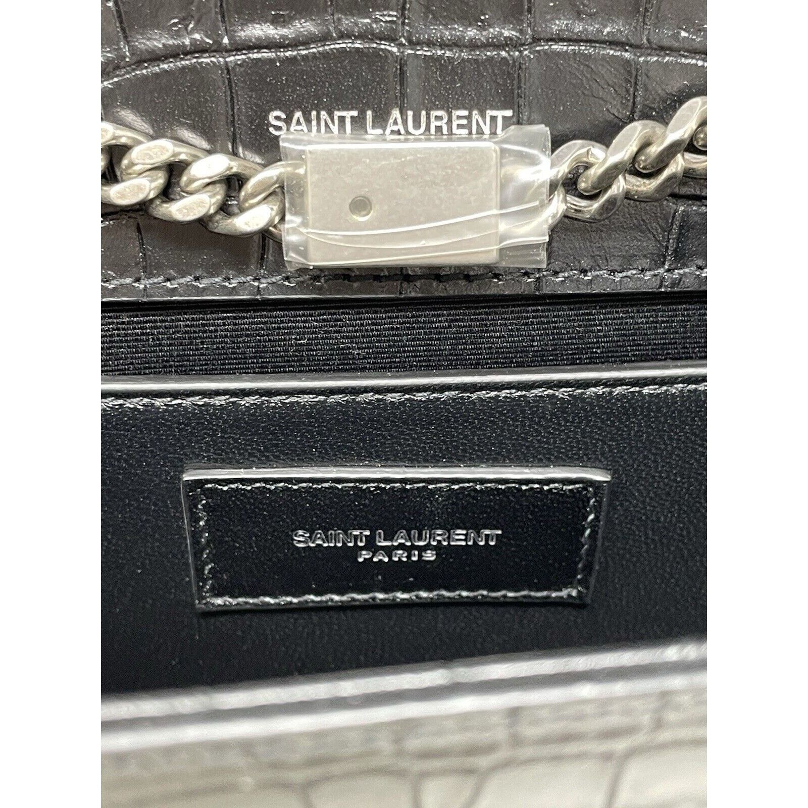 Yves Saint Laurent Calfskin Crocodile Embossed Small Classic Kate Tassel Size ONE SIZE - 9 Thumbnail