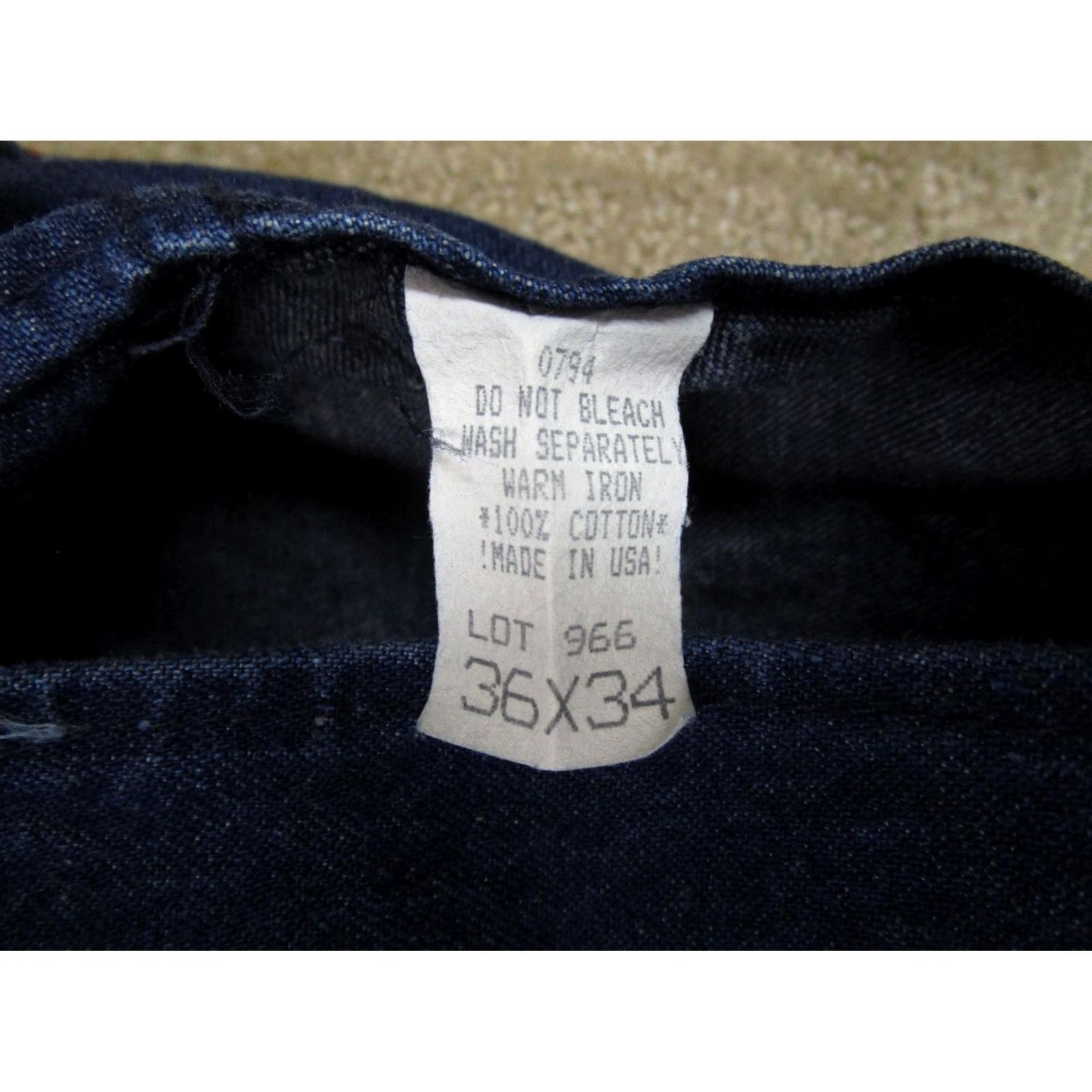 Vintage Roundhouse Jeans Overalls Men 36x34 Blue Denim 5-Pocket Logo Dark Wash Relaxed Straight 36 Mens Jeans Size US 36 / EU 52 - 7 Thumbnail