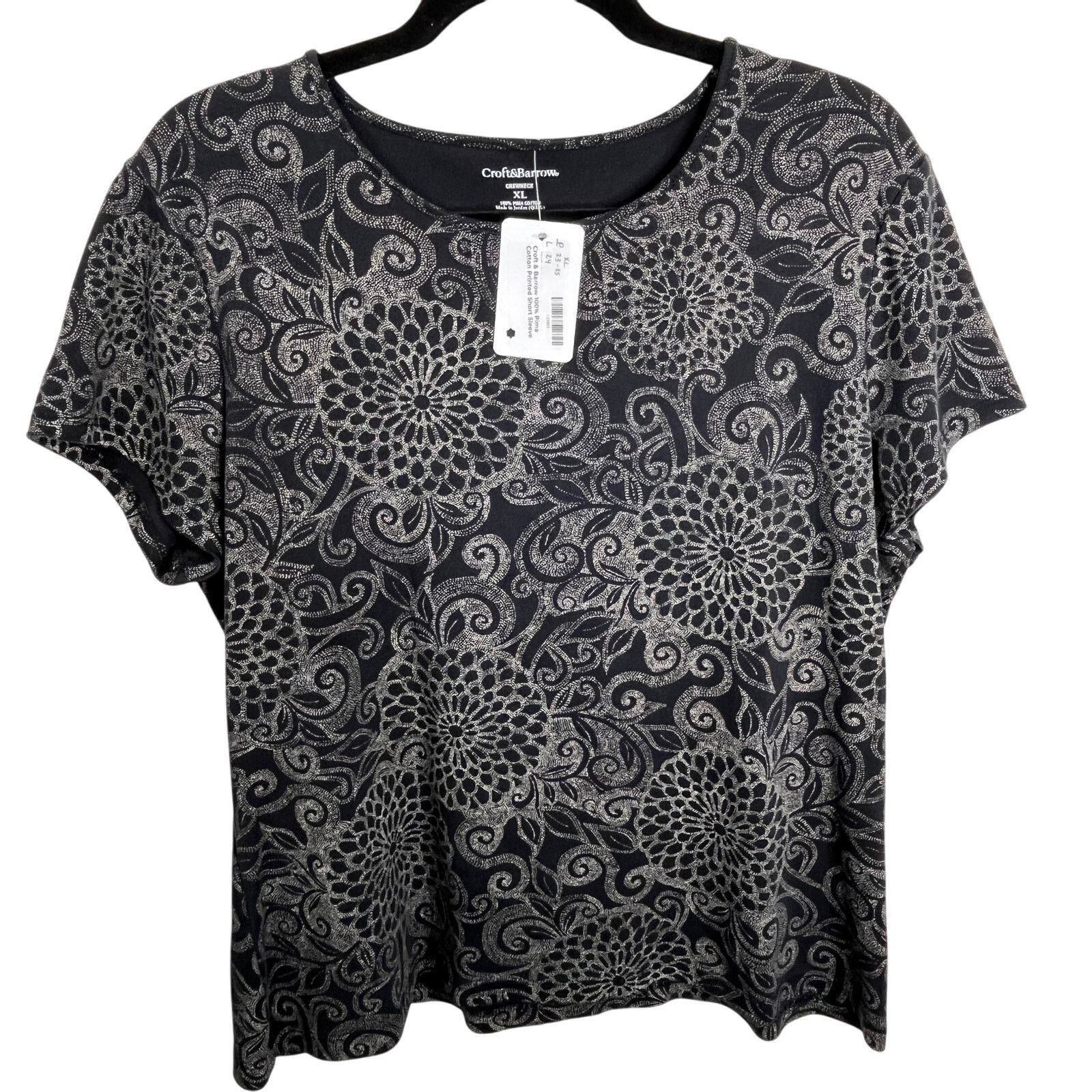 Other Cato Paisley Stretchy Pima Cotton Short Sleeve Tshirt Sz XL Size XL / US 12-14 / IT 48-50 - 2 Thumbnail
