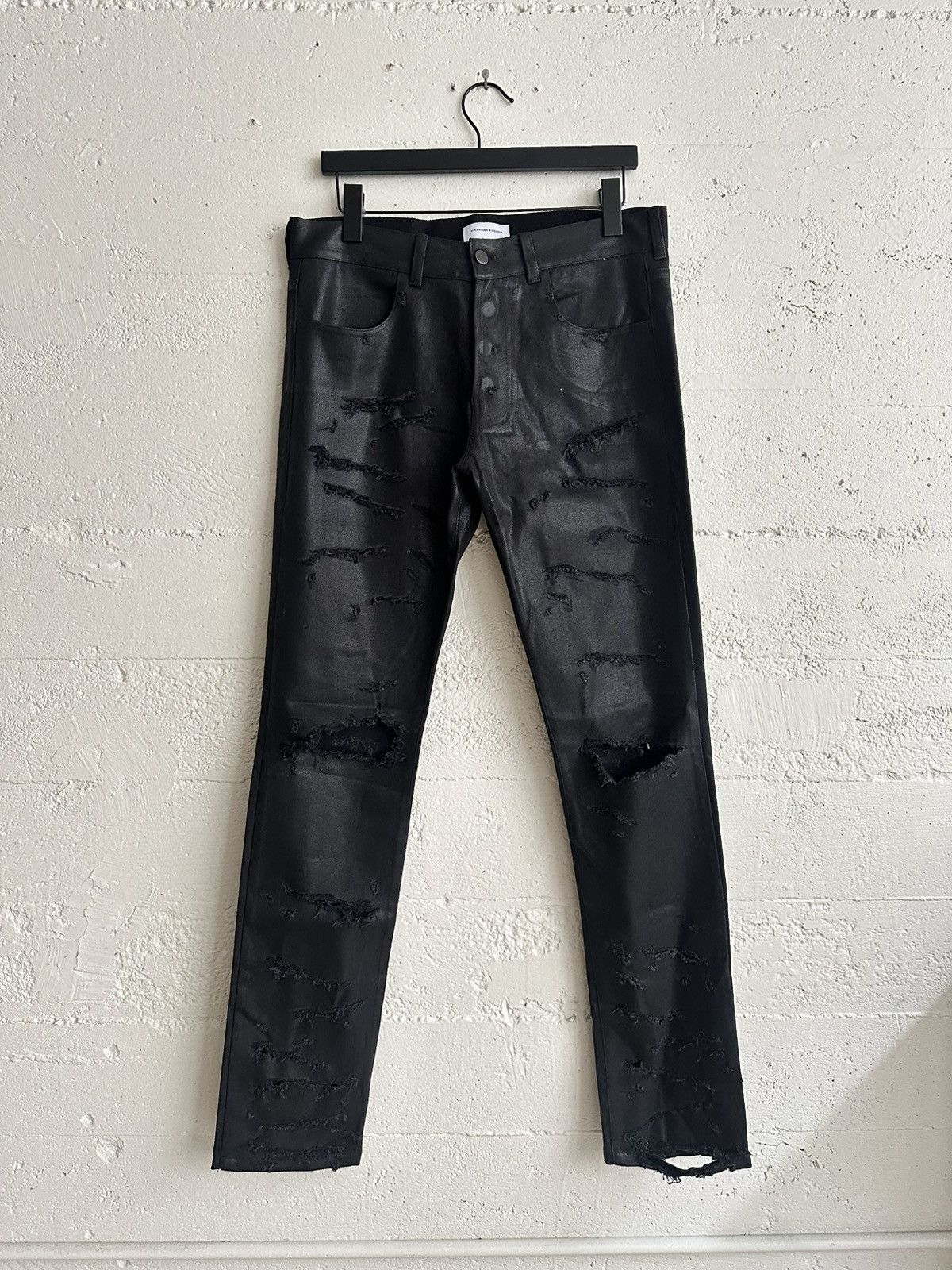 パンツ Alexander Digenova Thrashed Wax denim ALEXANDER DIGENOVA Alexander Digenova Thrashed Black Wax