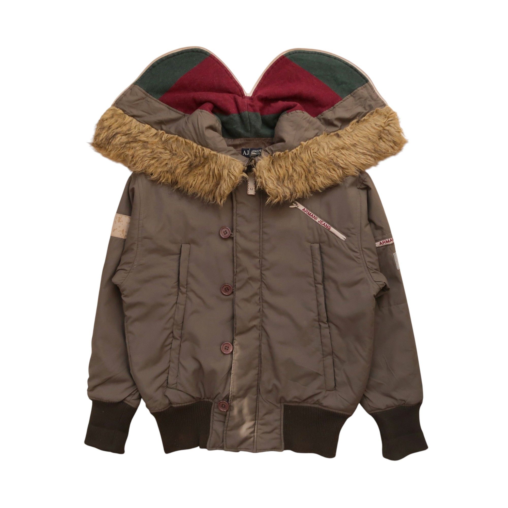 Armani 1990s Armani N-2B Military Fur Faux Jacket Size US M / EU 48-50 / 2 - 1 Thumbnail