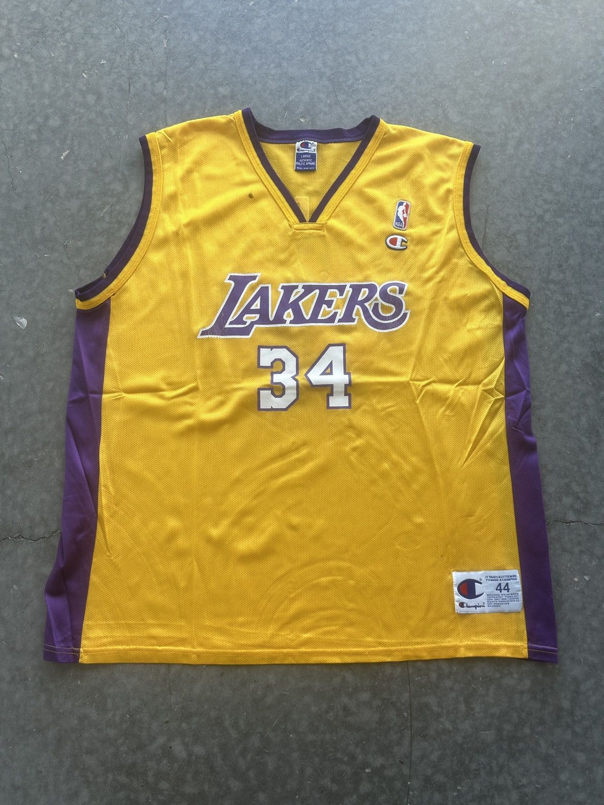 Champion × NBA × Vintage Vintage 90s Champion Lakers Shaquille O’Neal Jersey #34 Size US L / EU 52-54 / 3 - 1 Thumbnail