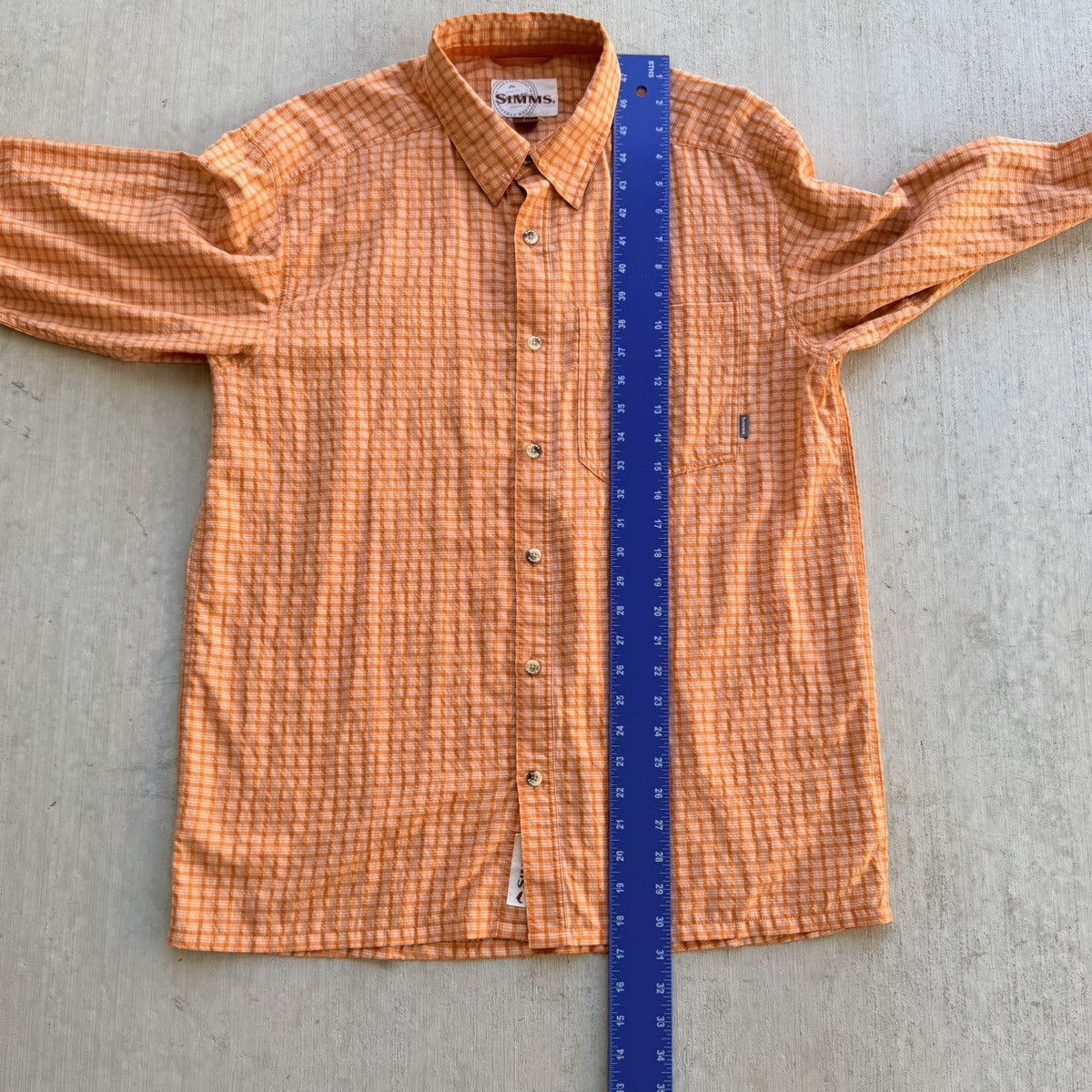 Simms Simms Performance Fishing Shirt Button Up Orange Check Size US L / EU 52-54 / 3 - 7 Thumbnail