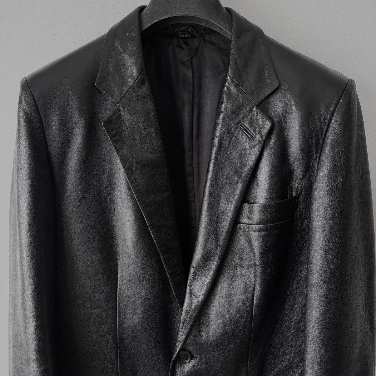 Helmut Lang Helmut Lang 1990’s Black Leather Blazer Jacket Size US M / EU 48-50 / 2 - 2 Thumbnail