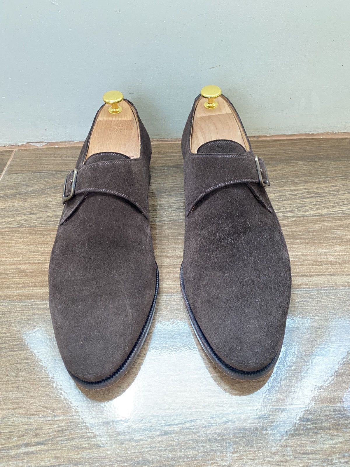 TLB Mallorca 196 Artista Dark Brown Suede Single monk strap Size US 8.5 / EU 41-42 - 1 Thumbnail