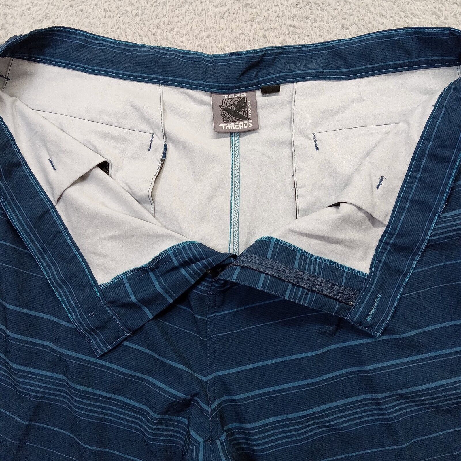 & Other Stories Tapa Threads Shorts 40 Men's Hawaiian Swimwear Board Striped Size US 40 / EU 56 - 4 Thumbnail