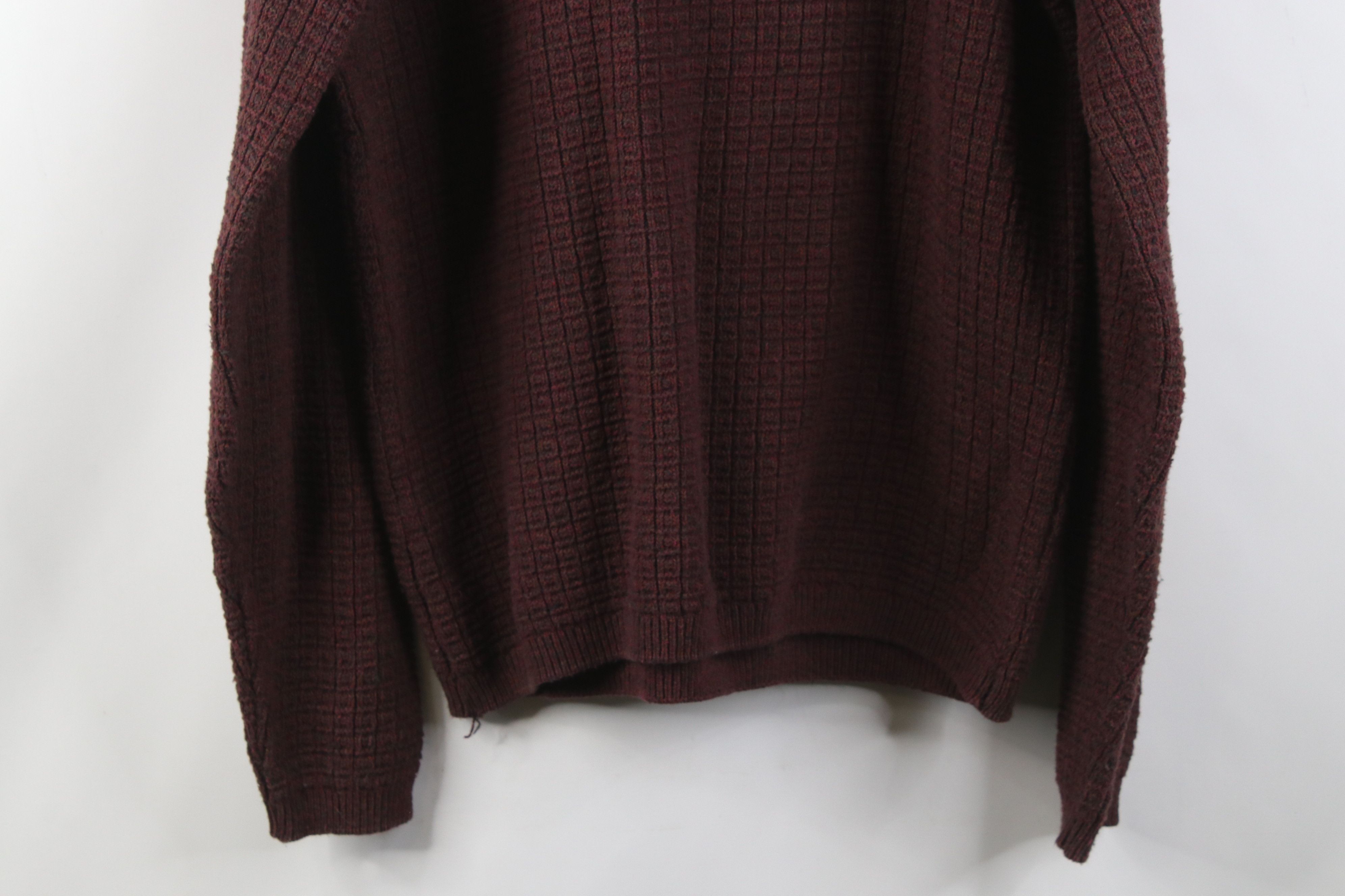 Vintage Vintage 90s Streetwear Checkered Knit Henley Sweater Red Size US XL / EU 56 / 4 - 9 Thumbnail