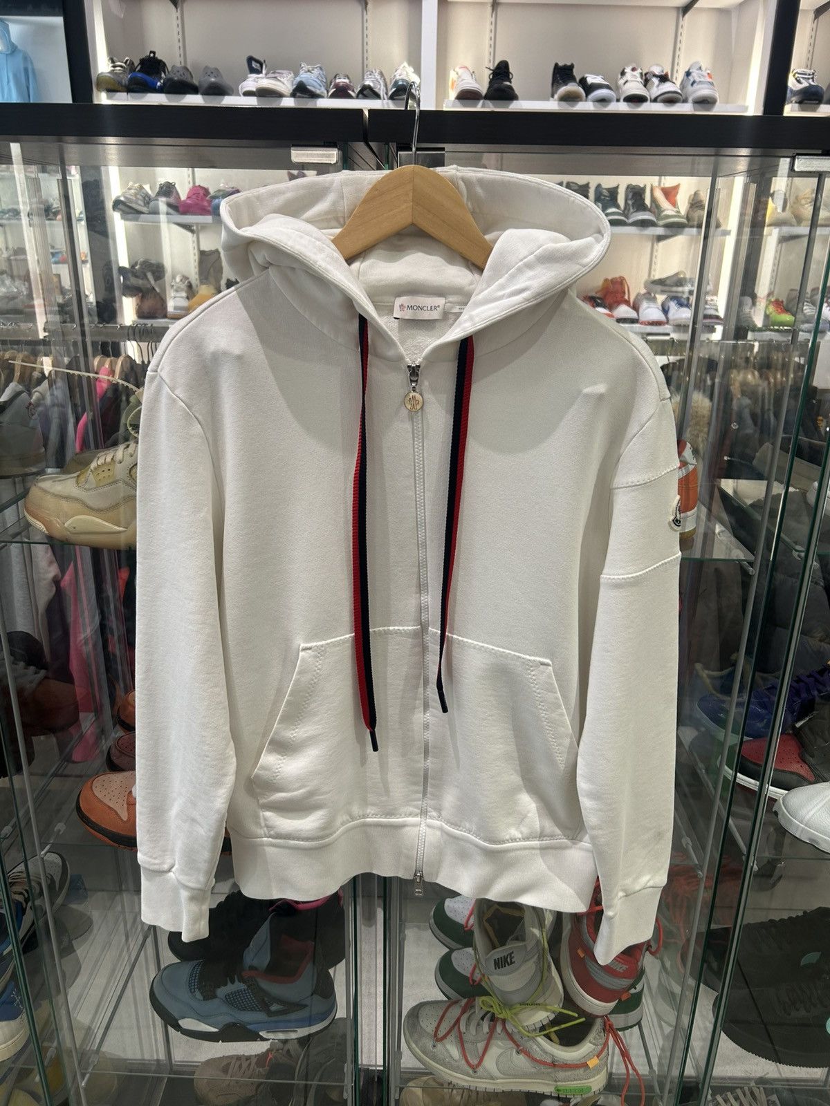 Moncler Moncler zip up hoodie white red Size US M / EU 48-50 / 2 - 1 Thumbnail