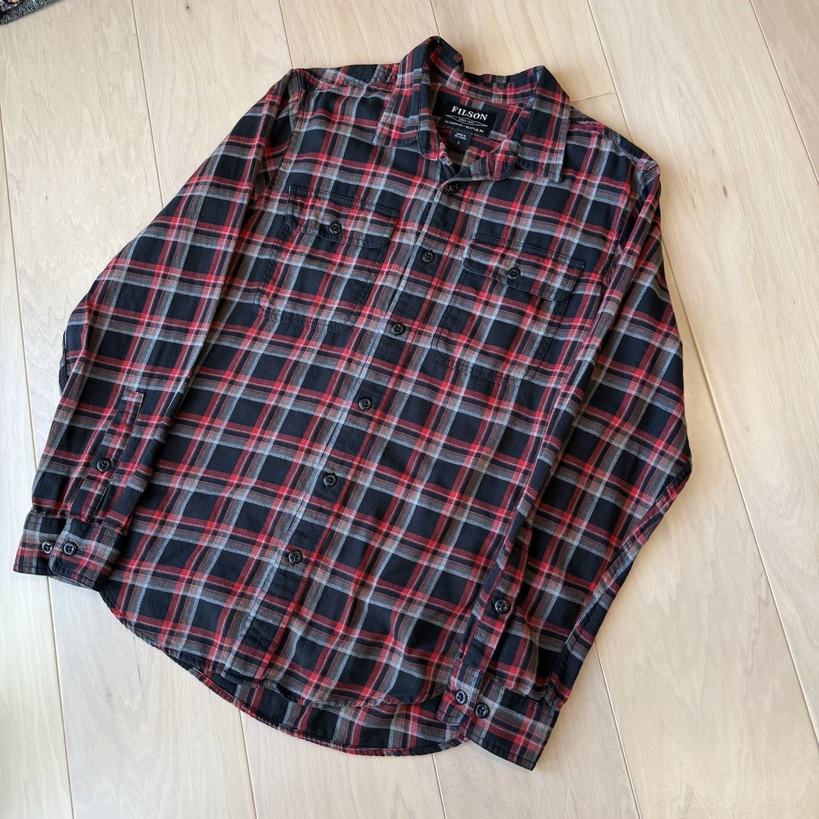 Filson Filson Scout Shirt S Black Red Lightweight Cotton Flannel Size US S / EU 44-46 / 1 - 9 Thumbnail