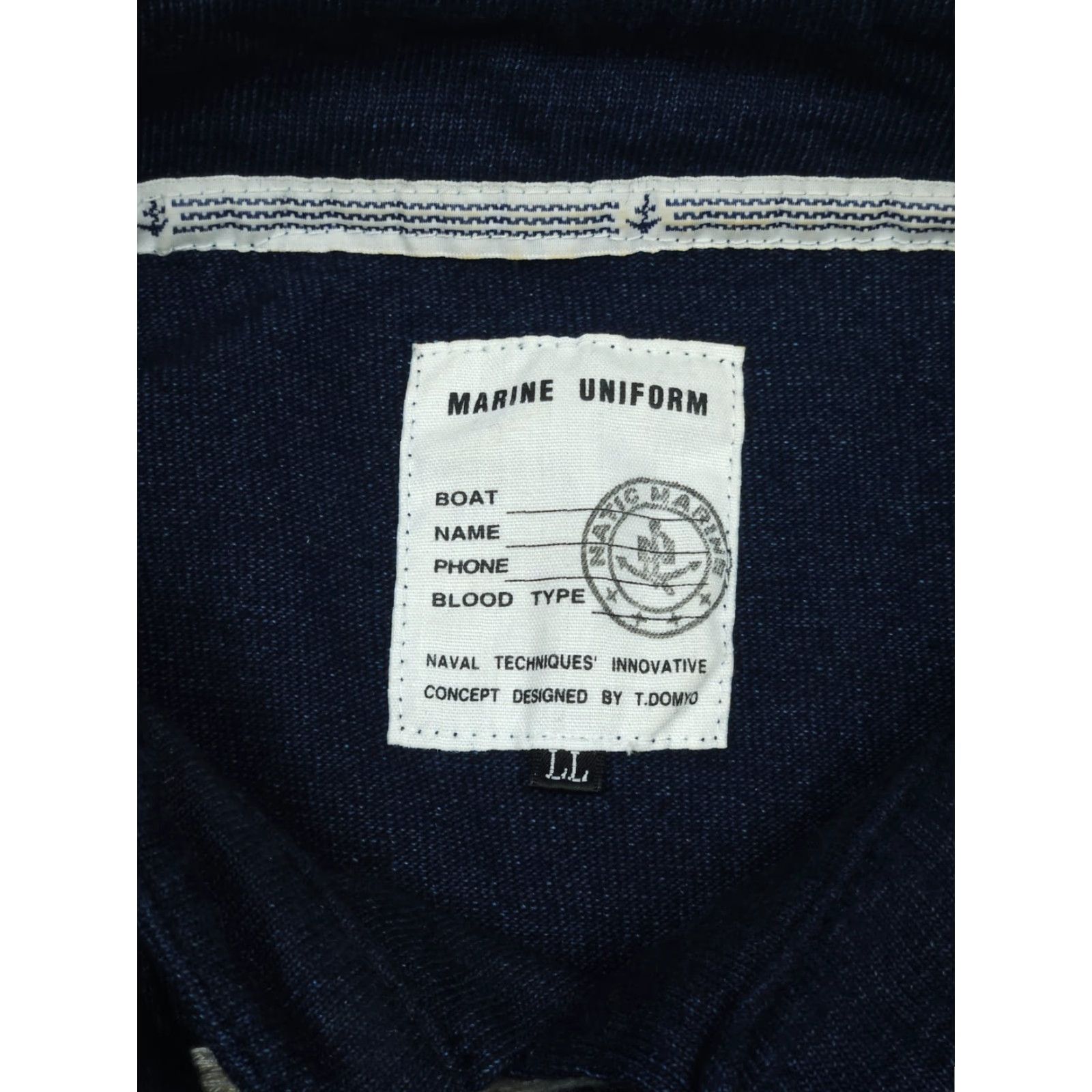 Vintage NATIC Japan Military Navy Shirt Men's Large Blue Naval Heavy Cotton Polo Size US L / EU 52-54 / 3 - 6 Thumbnail