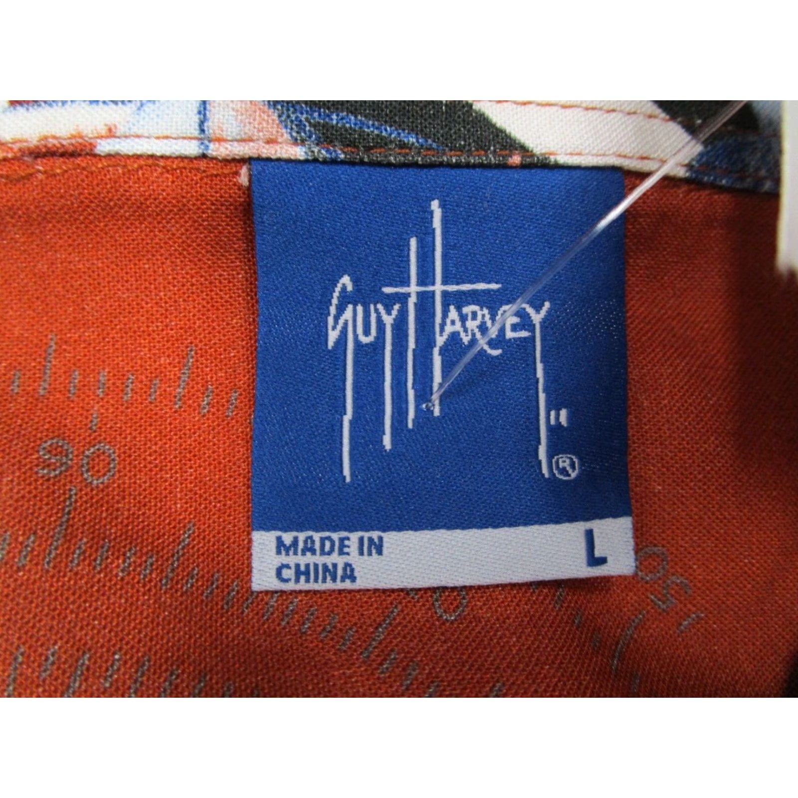 Guy Harvey AFTCO Guy Harvey Men's Large Orange Short Sleeve Button-Up Hawaiian Shirt Marlin Lighthouse Geometric Tropical 70s 80s Size US L / EU 52-54 / 3 - 3 Thumbnail