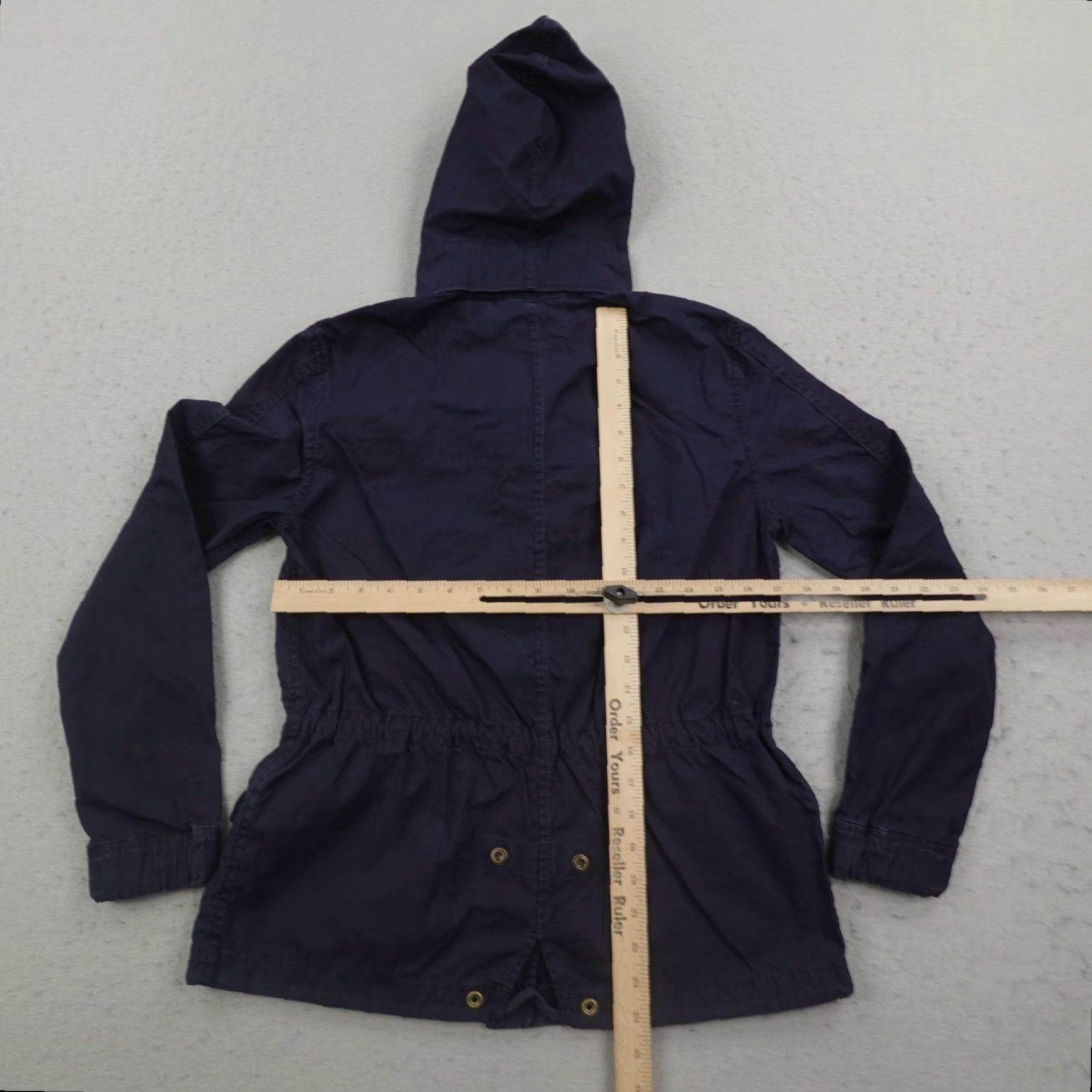 J.Crew J.CREW Coat Parka Womens Small Navy Blue Chino Field Military Jacket/Coat Short Twill Zip Hooded Regular Fit Pockets Elastic Waist Size S / US 4 / IT 40 - 5 Thumbnail