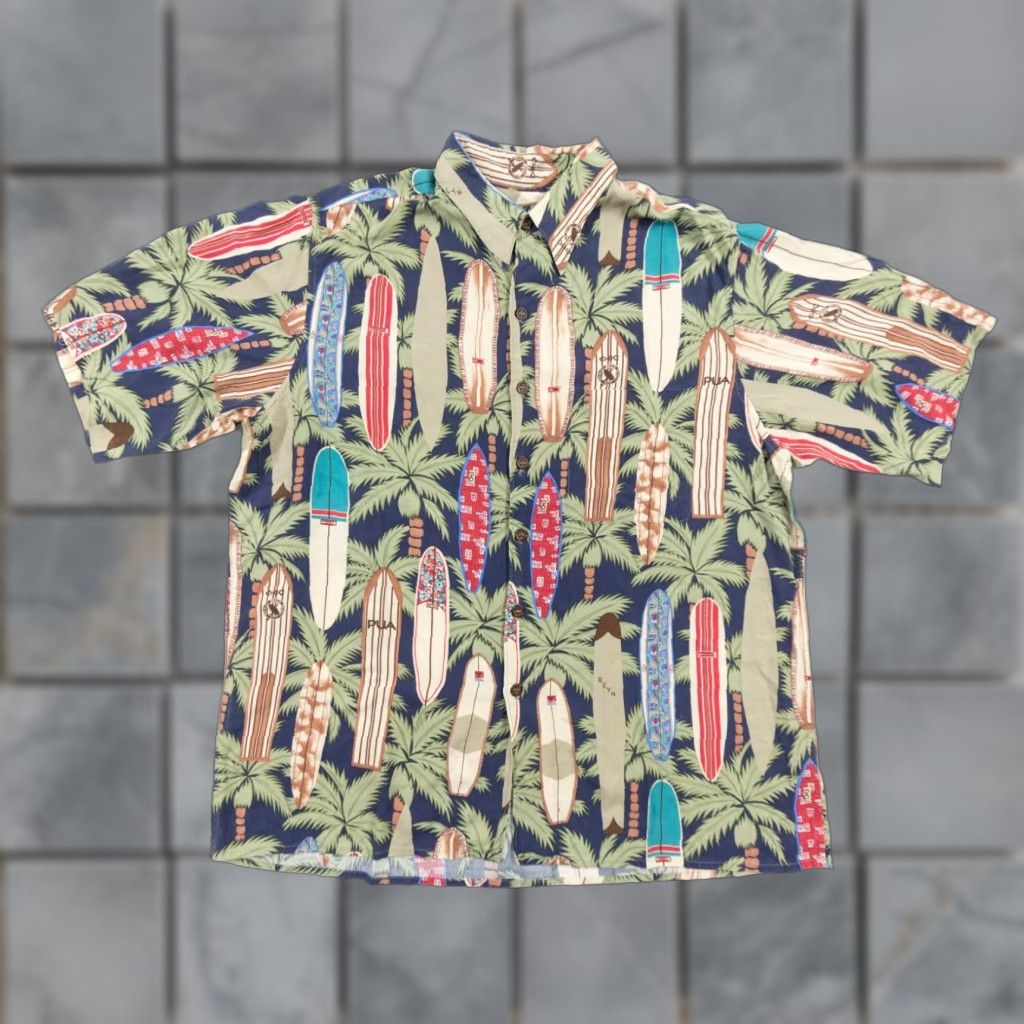 Reyn Spooner Reyn Spooner Mens Shirt Hawaiian Button-Down Short Sleeve Surfboards Multicolor Size US M / EU 48-50 / 2 - 1 Thumbnail