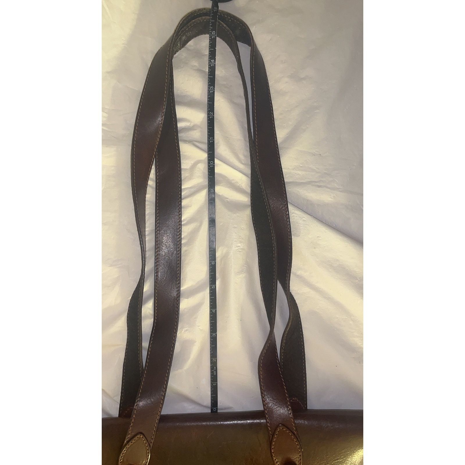 Other Vintage Handmade, Brown Leather Shoulder Bag Flap Closure Size ONE SIZE - 13 Thumbnail