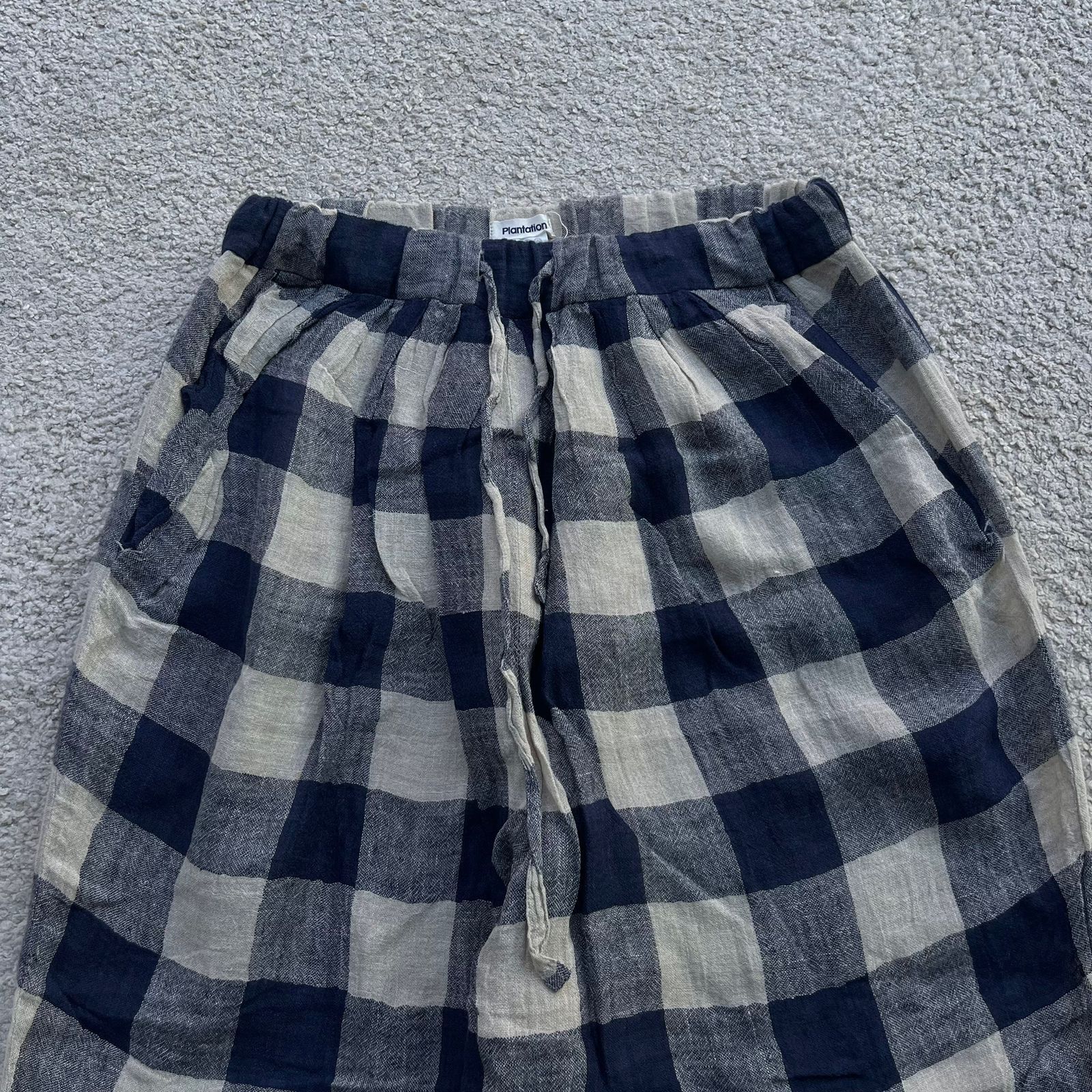 Issey Miyake Plantation by Issey Miyake Hemp Plaid Wide Pants Size US 32 / EU 48 - 2 Thumbnail