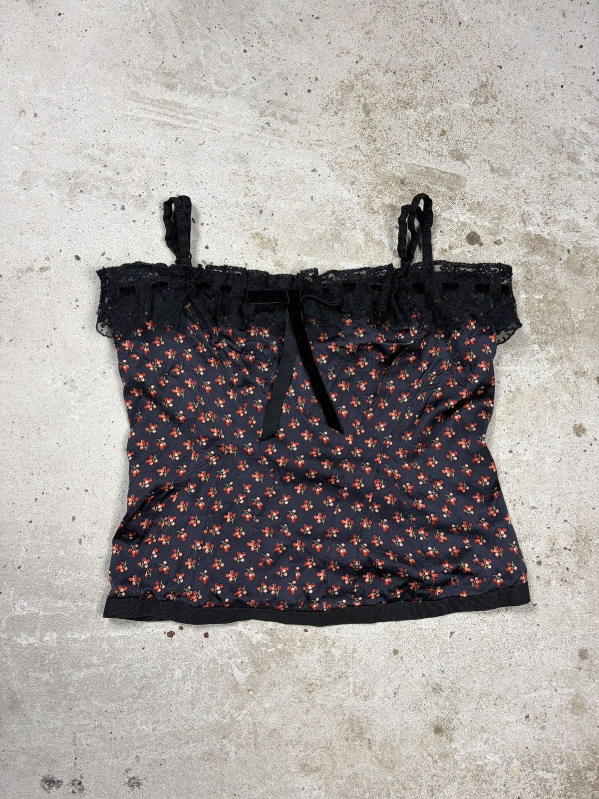 Dolce & Gabbana Vintage 2000s Dolce & Gabbana Silk Corset Lace Trims Cherry Size XL / US 12-14 / IT 48-50 - 16 Thumbnail