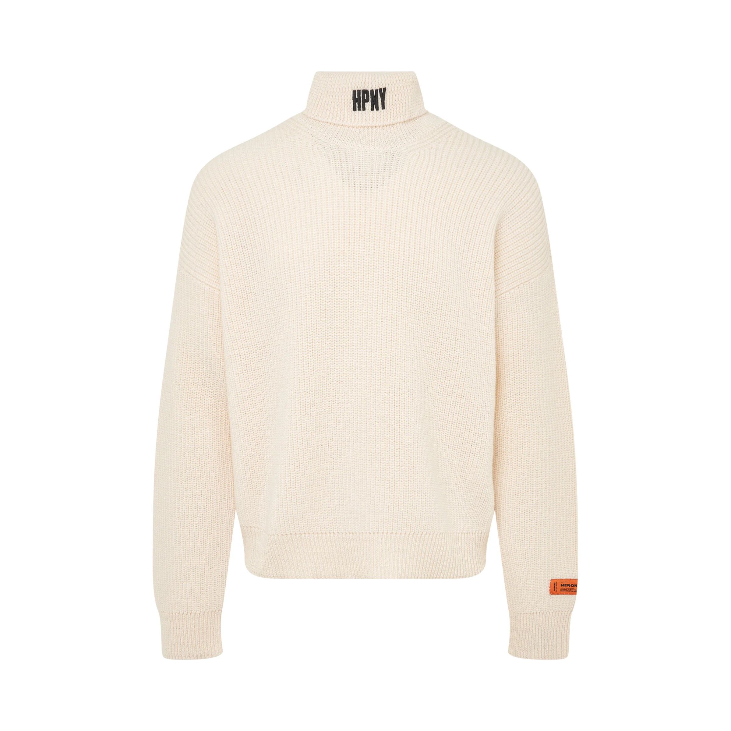 Heron Preston o1mris0824 Knit Rollneck in Ivory Size US M / EU 48-50 / 2 - 1 Thumbnail