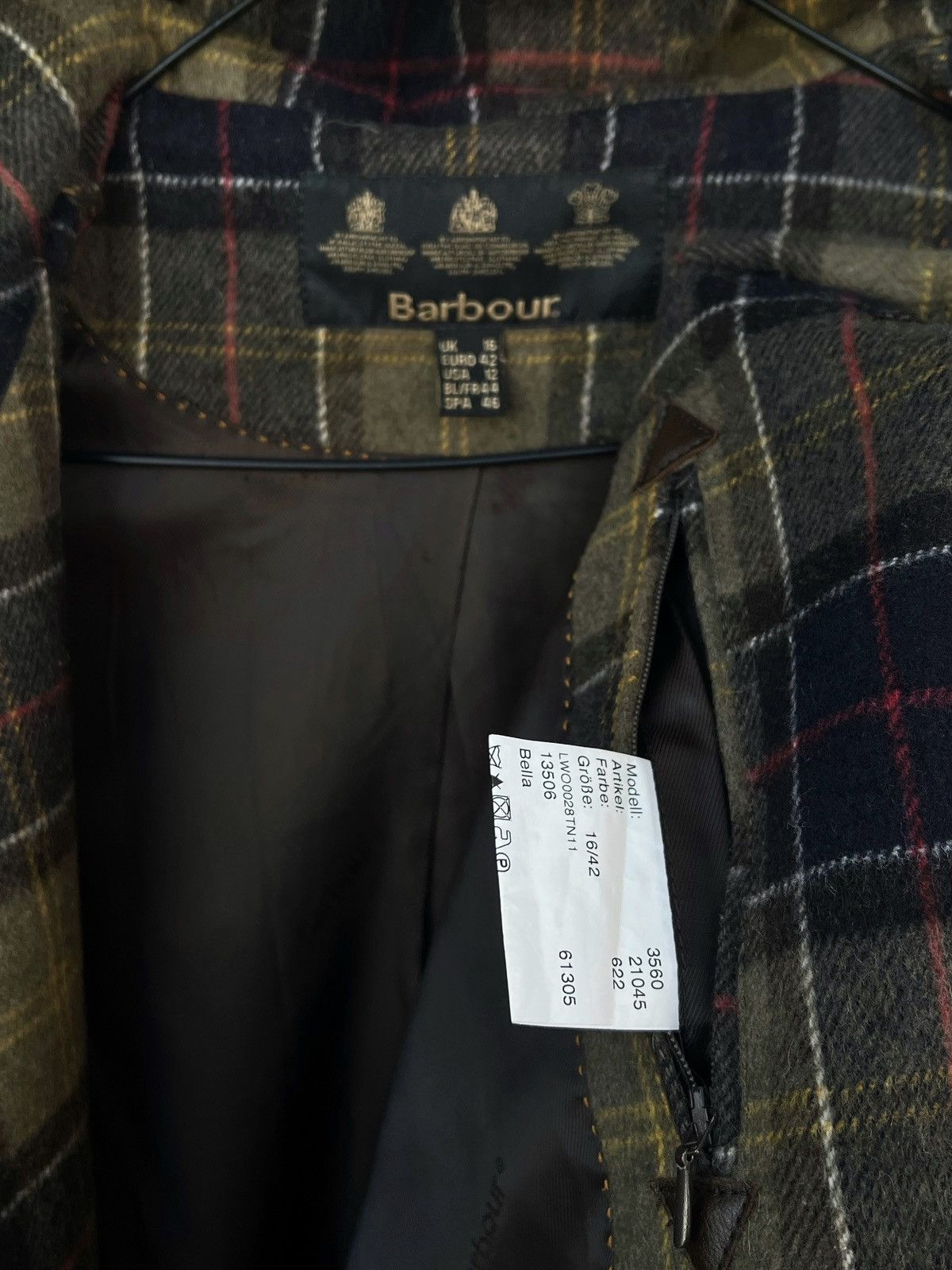 Barbour Barbour Wool Blend Heavy Coat Tartan Plaid Hood Size US M / EU 48-50 / 2 - 5 Thumbnail