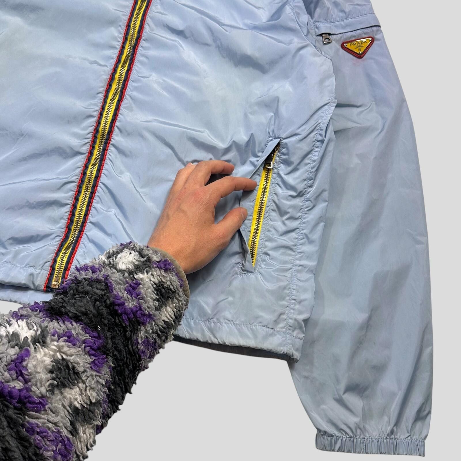 Prada Prada Milano 2010 Baby Blue Contrast Plaque Logo Jacket - L Size US L / EU 52-54 / 3 - 5 Thumbnail