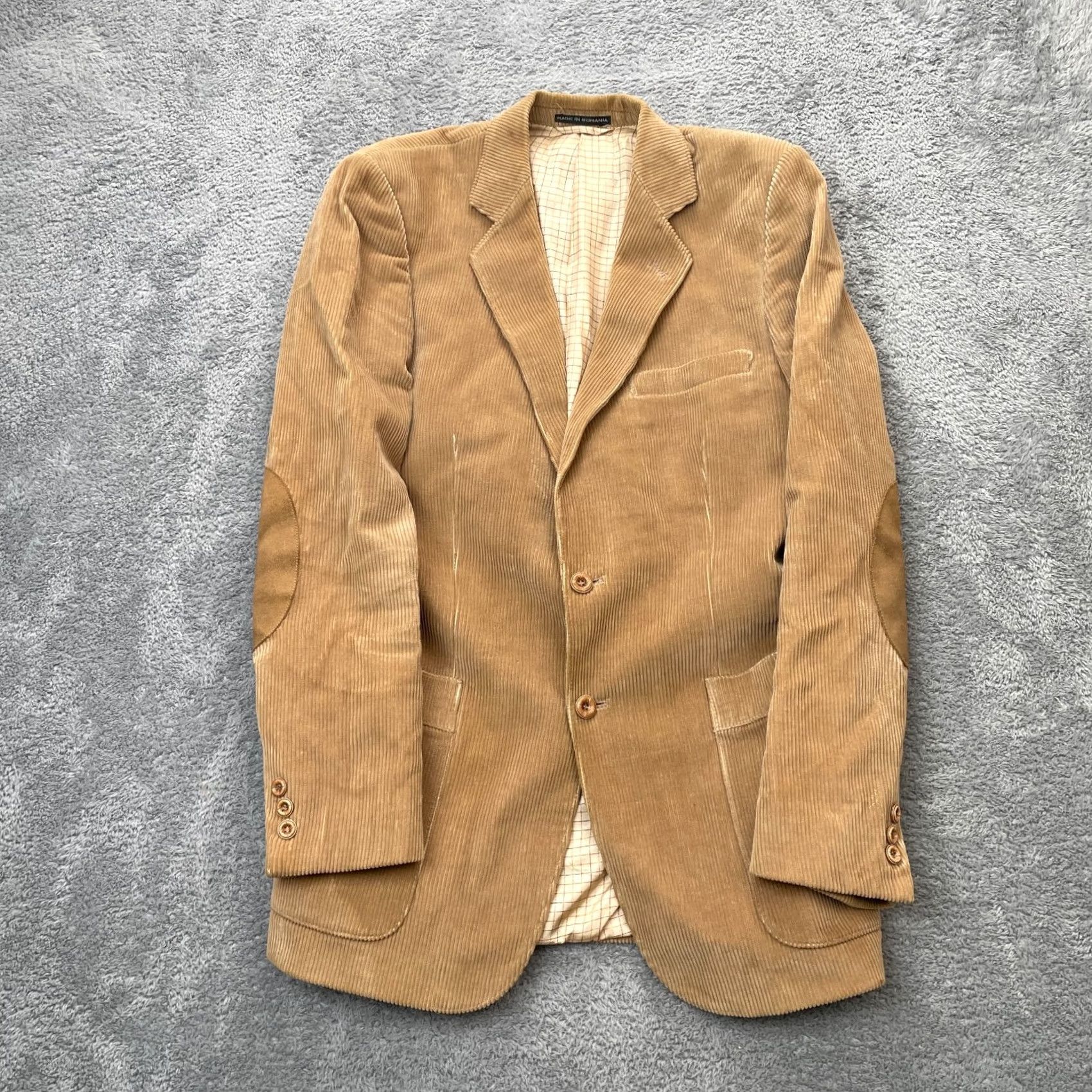 Vintage VINTAGE Corduroy Blazer Jacket Mens 40 Brown Notch Lapel Three-Button Double-Vented Single-Breasted Classic Retro Academia Size 40R - 2 Thumbnail