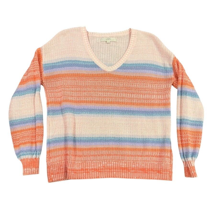 Loft Loft Women's V-Neck Knitted Sweater in Multi, Size M Size M / US 6-8 / IT 42-44 - 2 Thumbnail